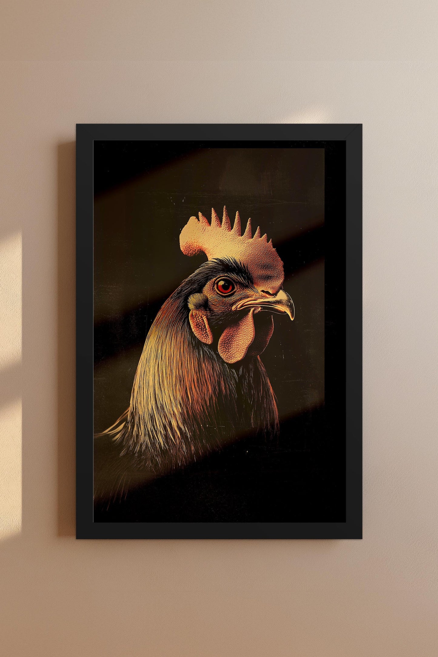 Vintage Rooster Wall Art Print - 1920's Italian Poster Style
