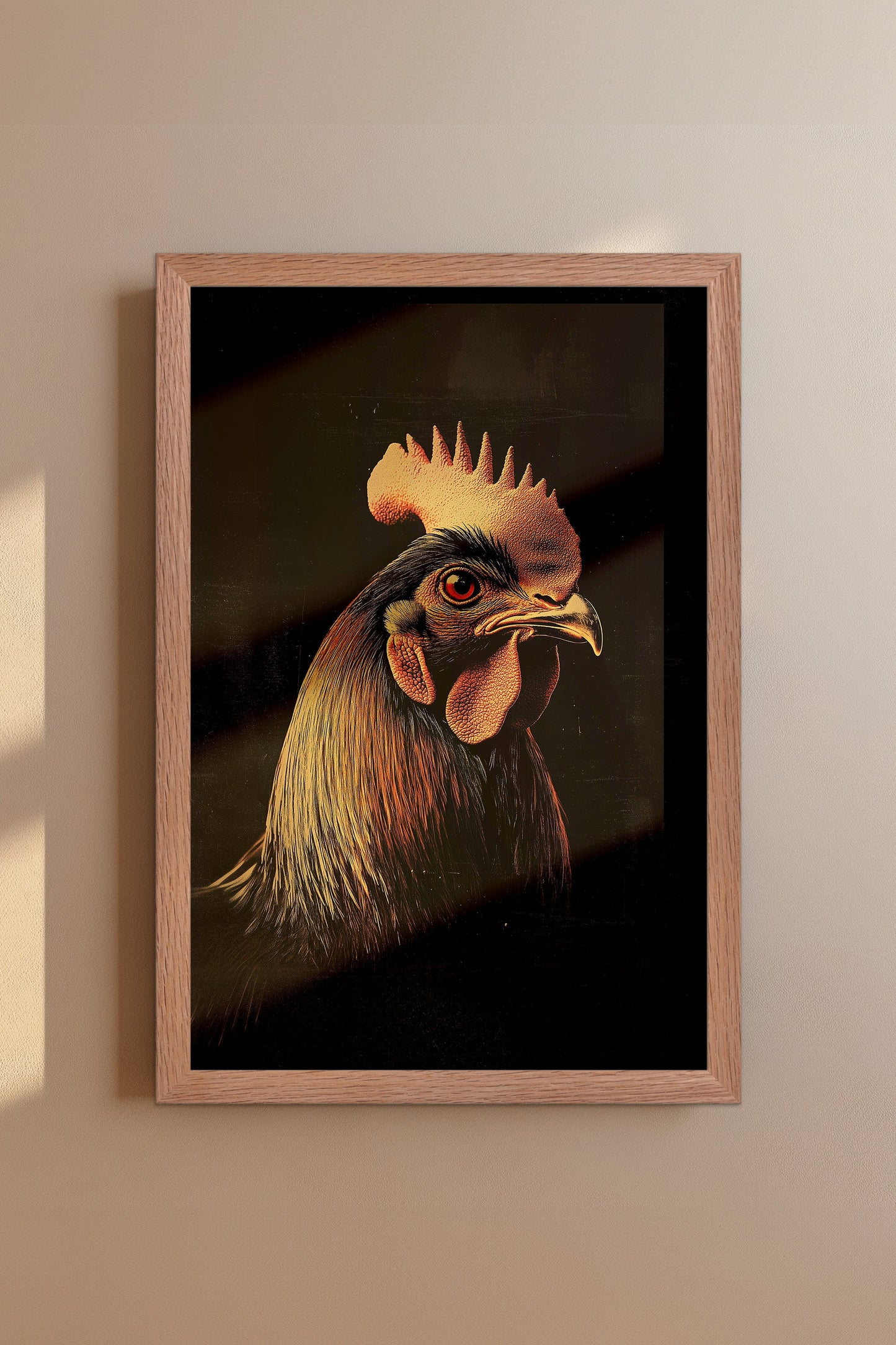 Vintage Rooster Wall Art Print - 1920's Italian Poster Style