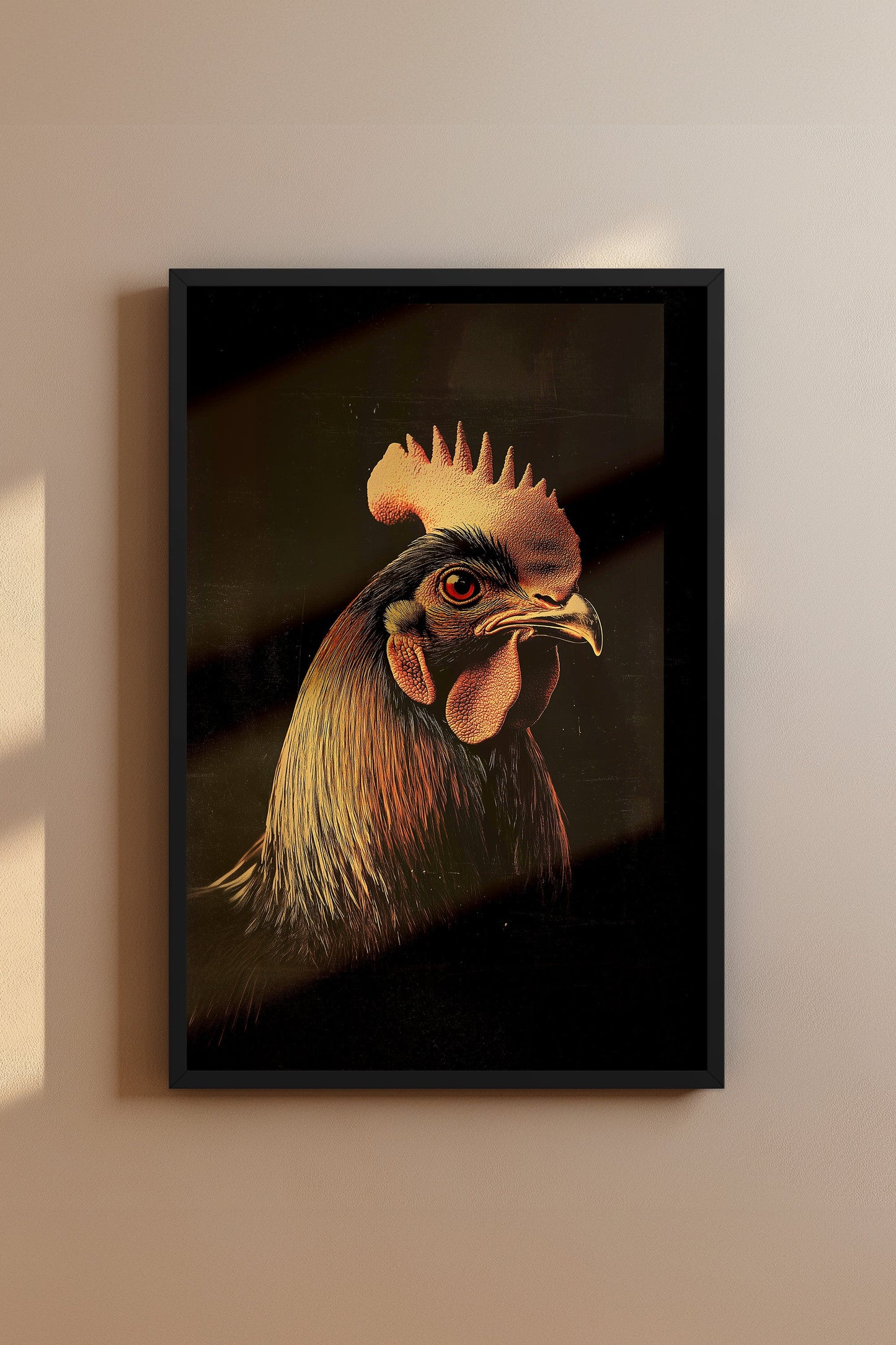 Vintage Rooster Wall Art Print - 1920's Italian Poster Style