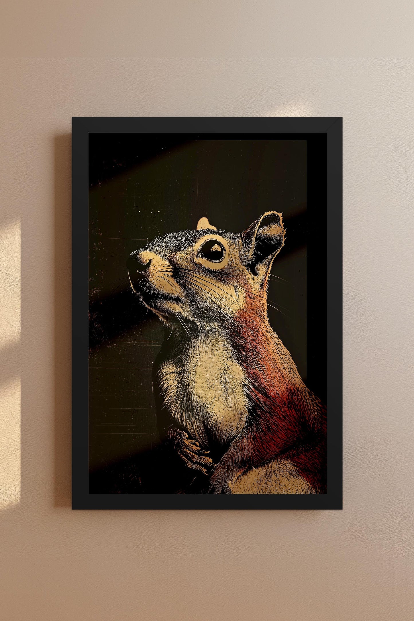 Vintage Squirrel Wall Art Print - 1920's Italian Poster Style