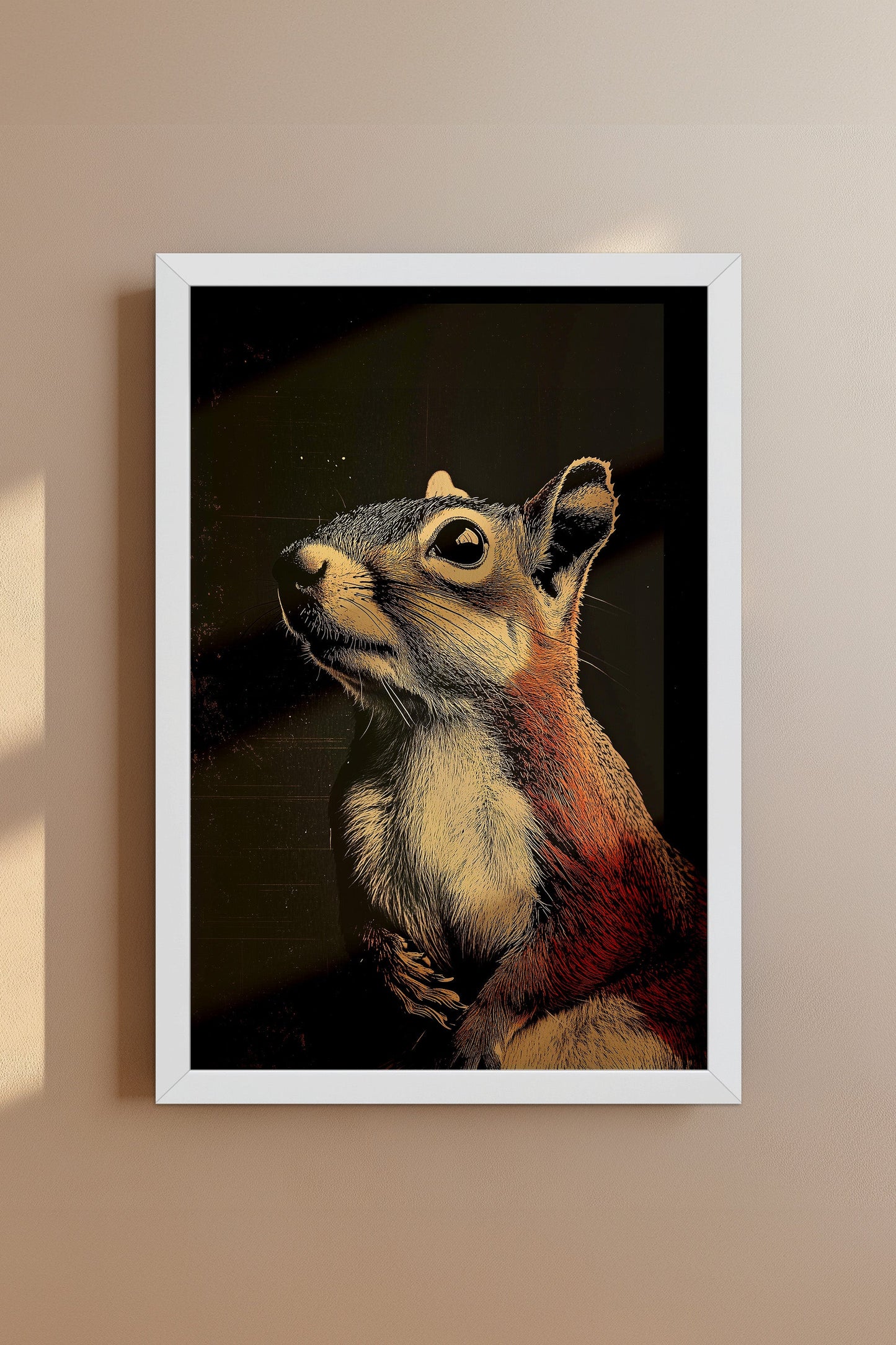 Vintage Squirrel Wall Art Print - 1920's Italian Poster Style