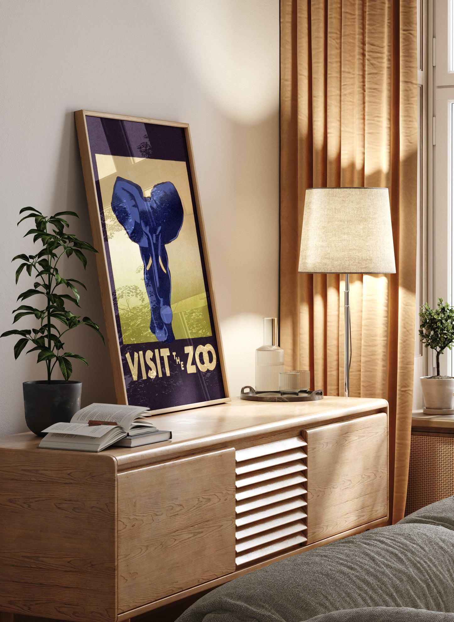 1930's WPA Era Visit The Zoo Vintage Elephant Poster