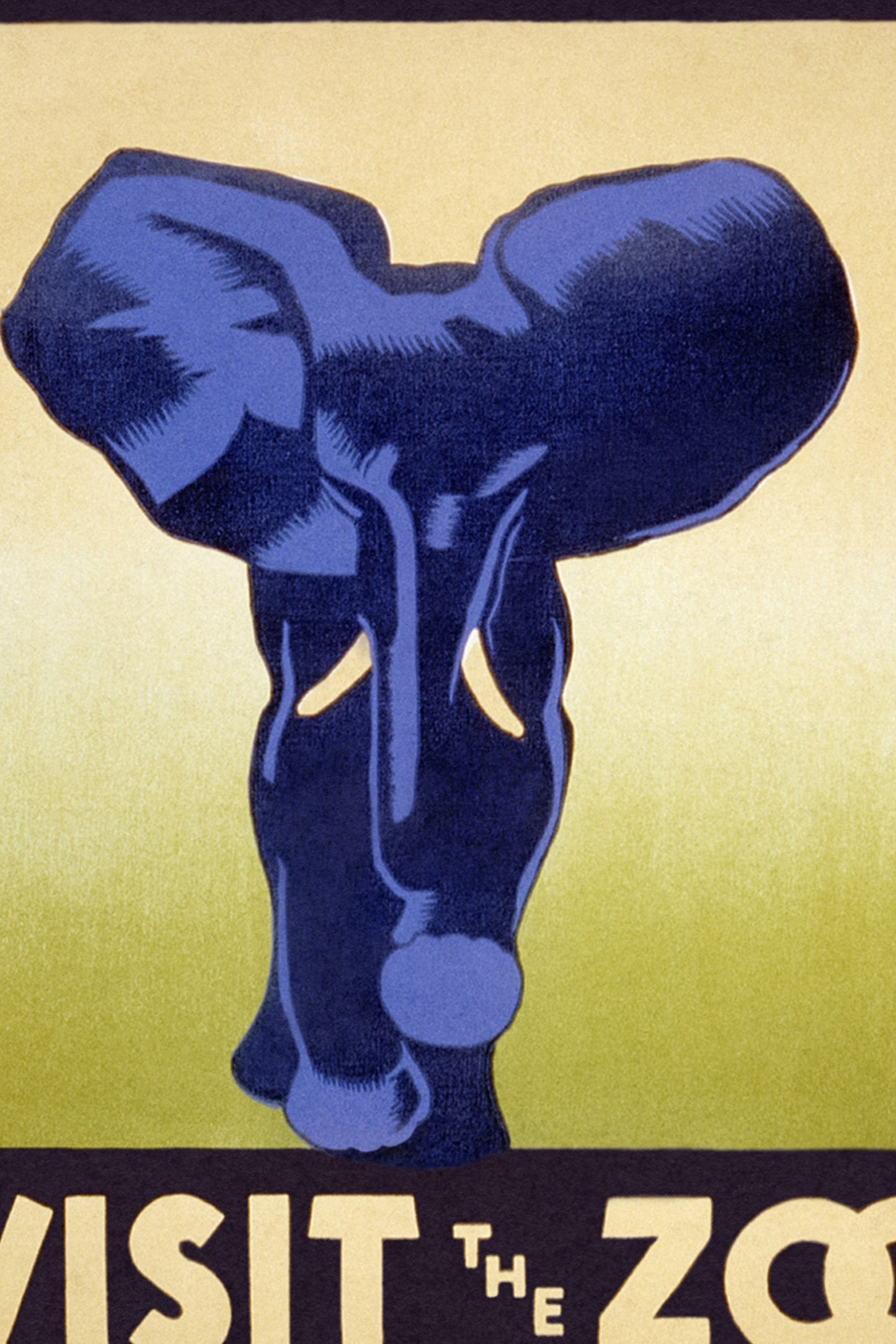 1930's WPA Era Visit The Zoo Vintage Elephant Poster