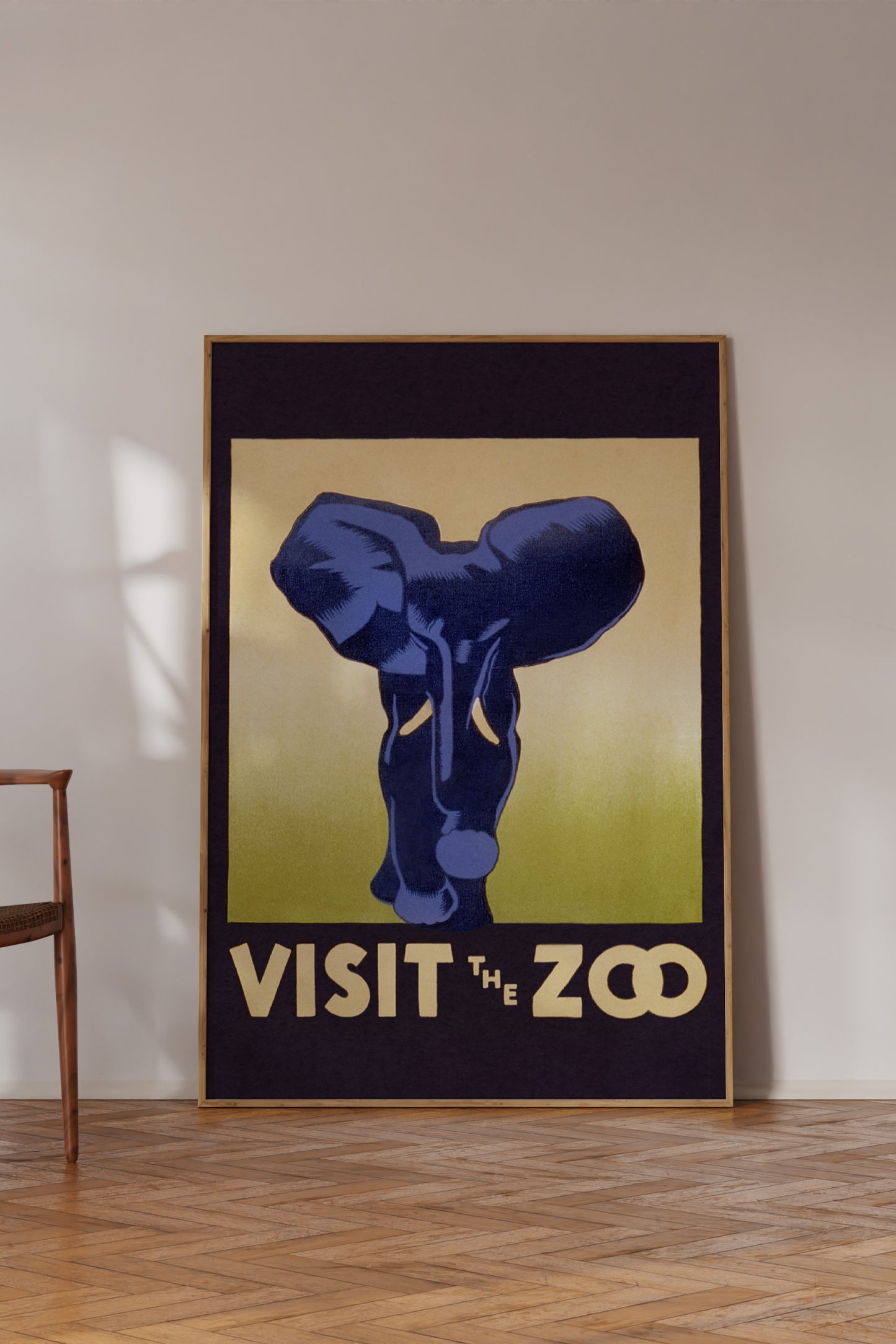1930's WPA Era Visit The Zoo Vintage Elephant Poster