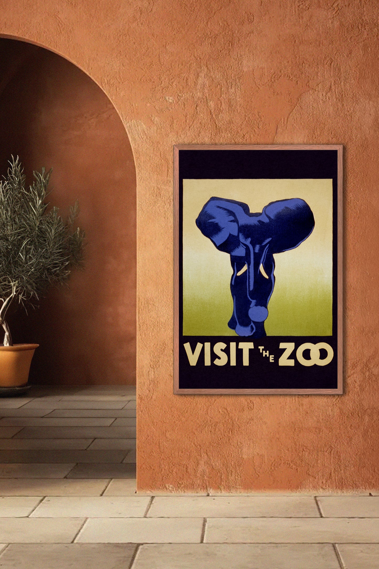 1930's WPA Era Visit The Zoo Vintage Elephant Poster