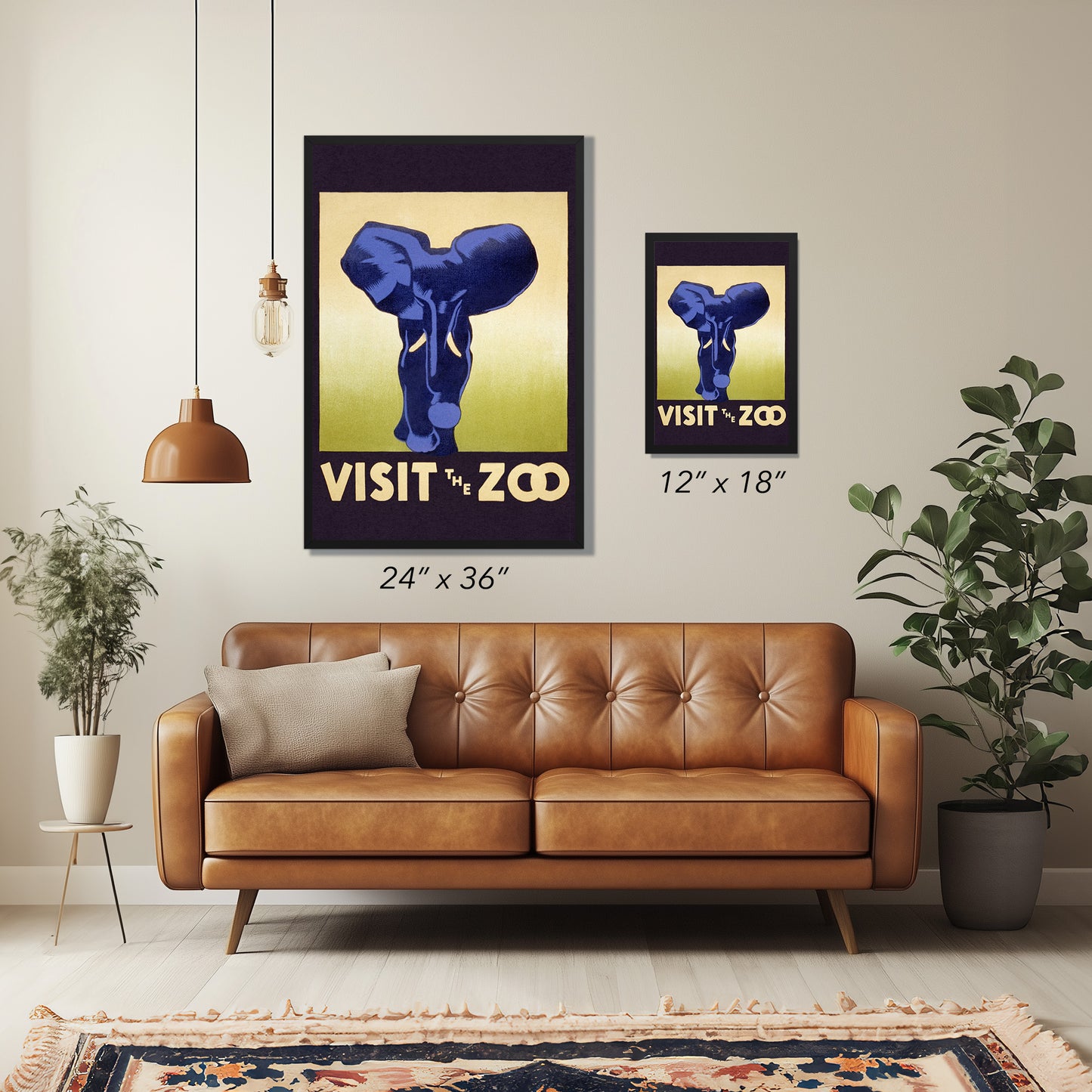 1930's WPA Era Visit The Zoo Vintage Elephant Poster