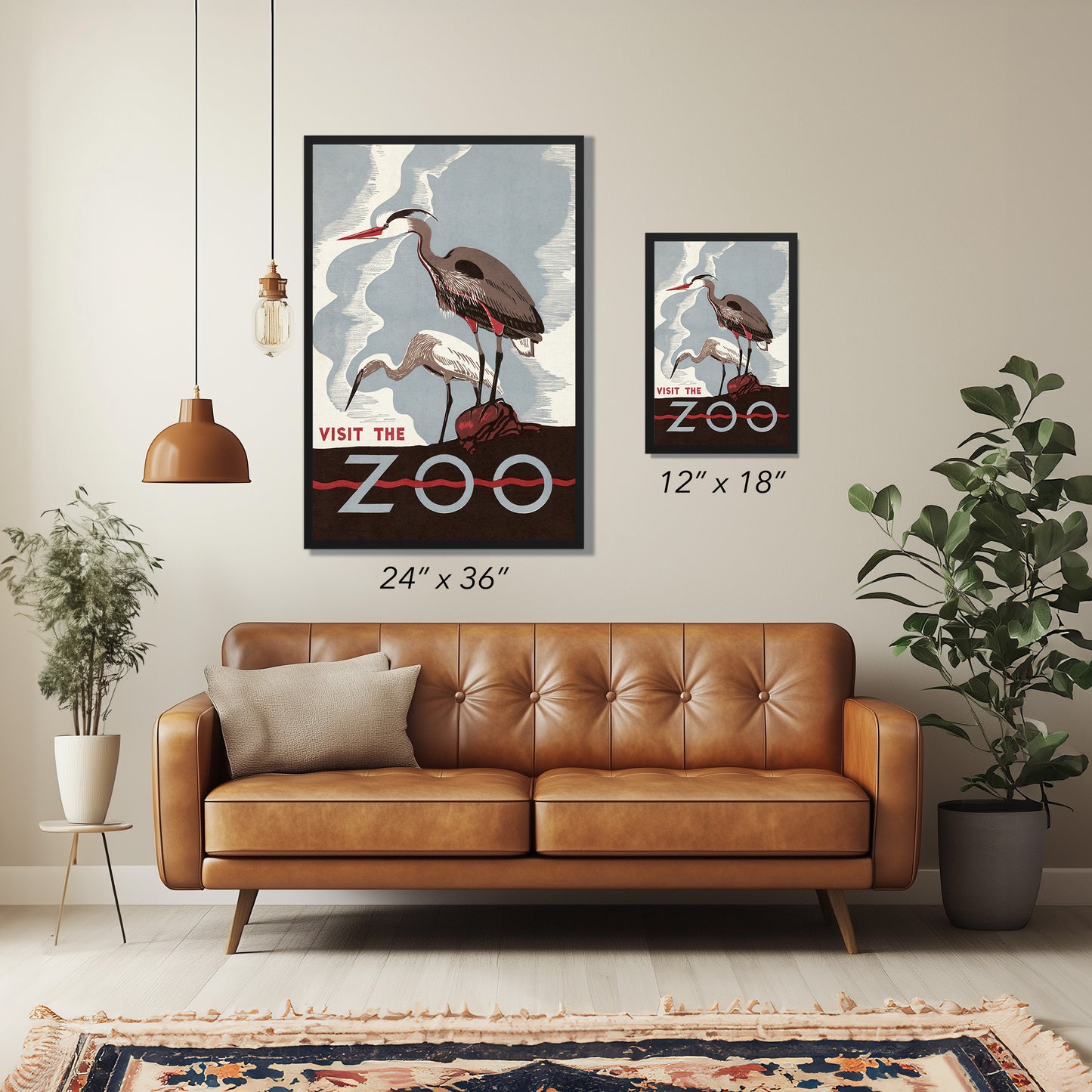 1930's WPA Era Visit The Zoo Vintage Crane Poster