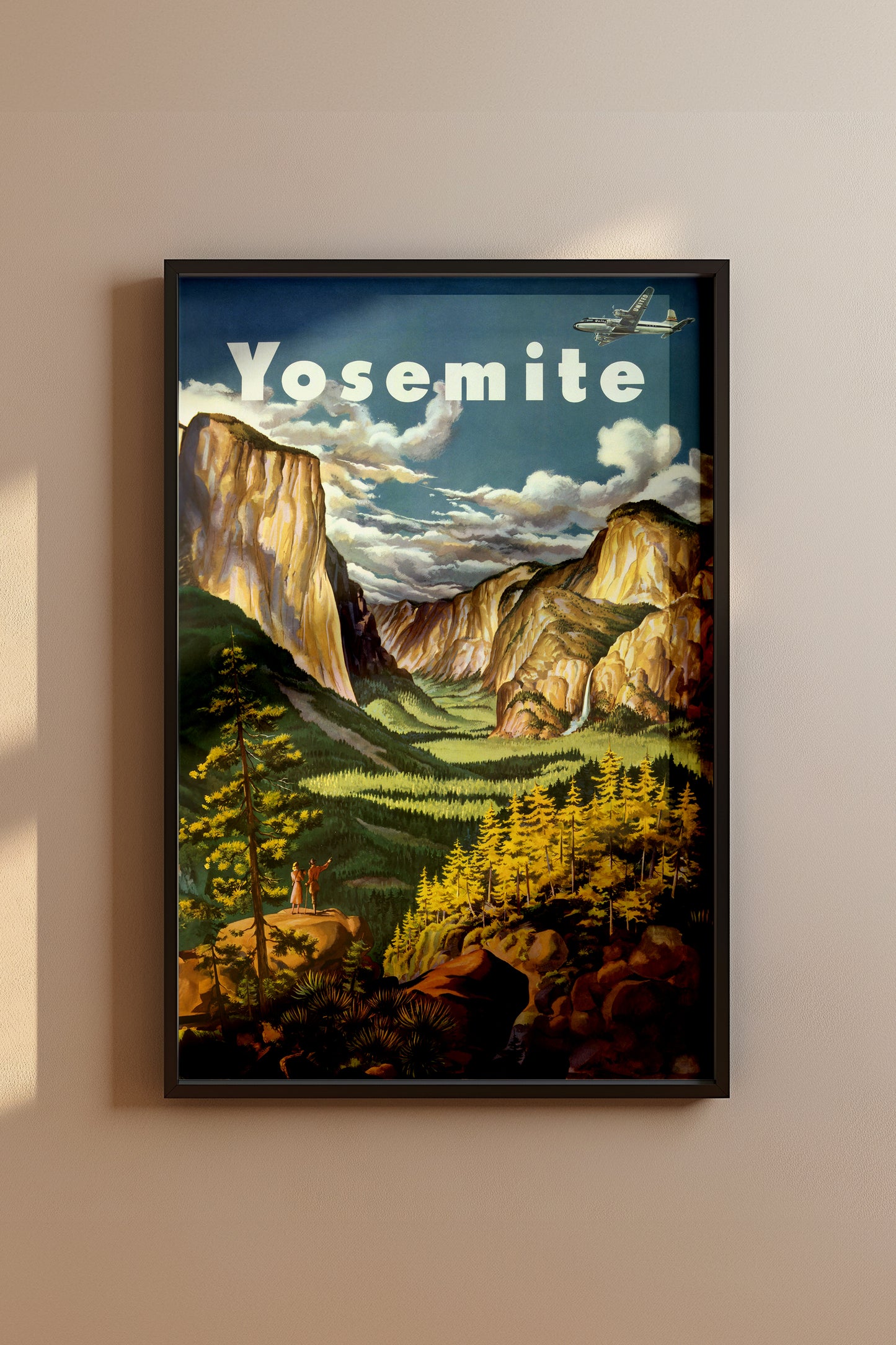 Vintage Yosemite National Park Travel Poster – Mid-Century Landscape Wall Art