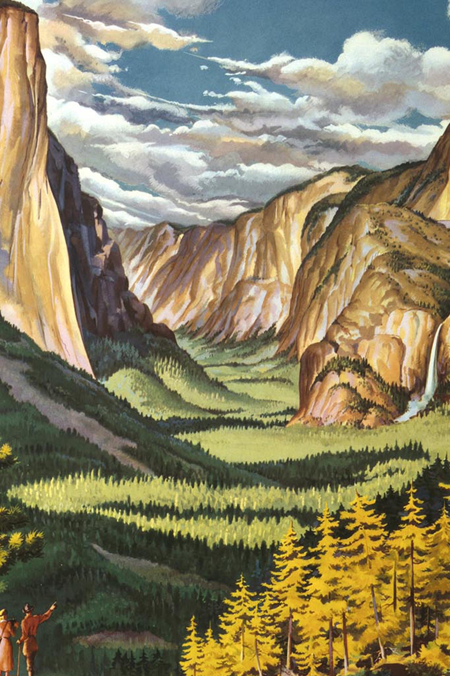 Vintage Yosemite National Park Travel Poster – Mid-Century Landscape Wall Art