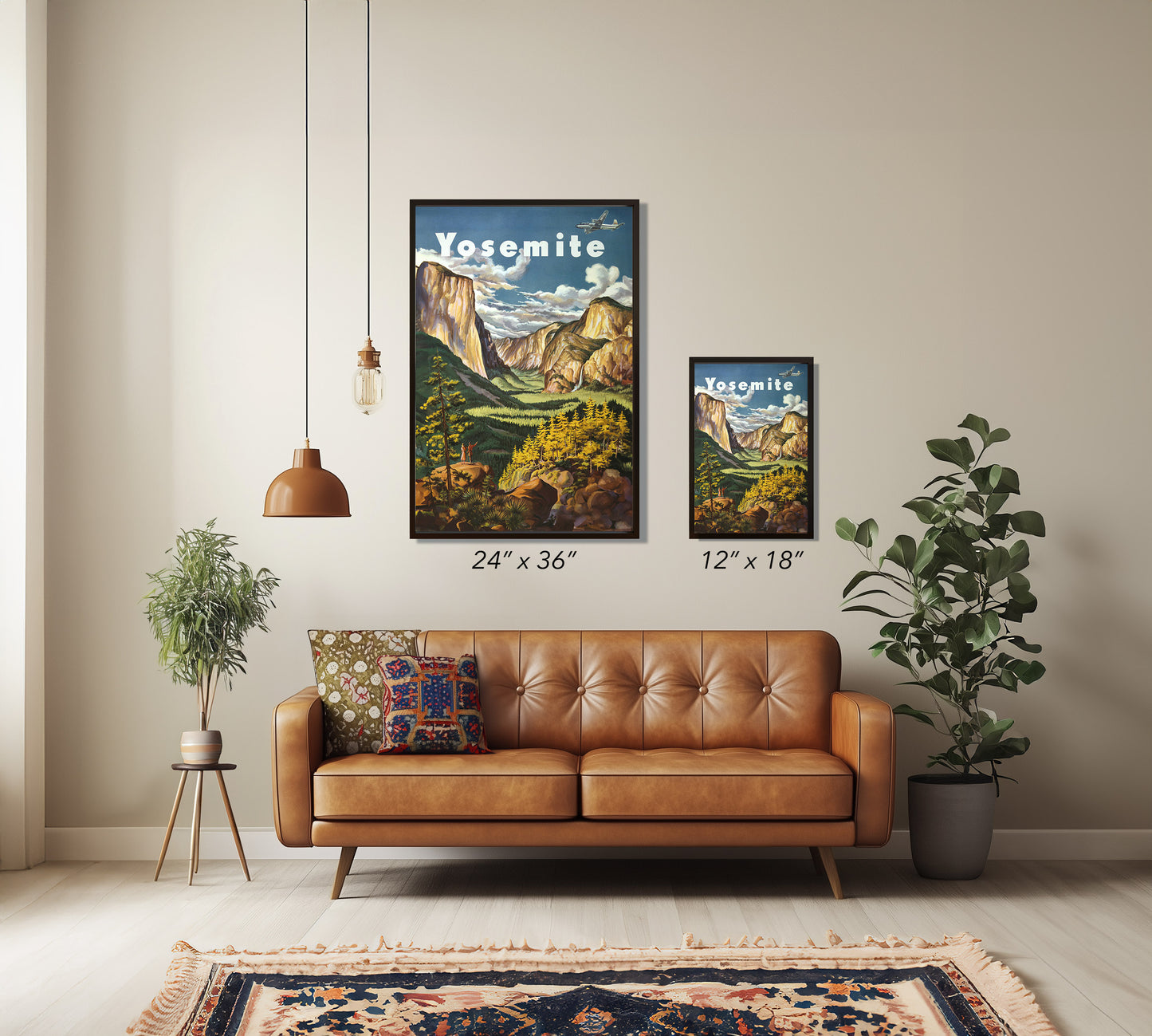 Vintage Yosemite National Park Travel Poster – Mid-Century Landscape Wall Art