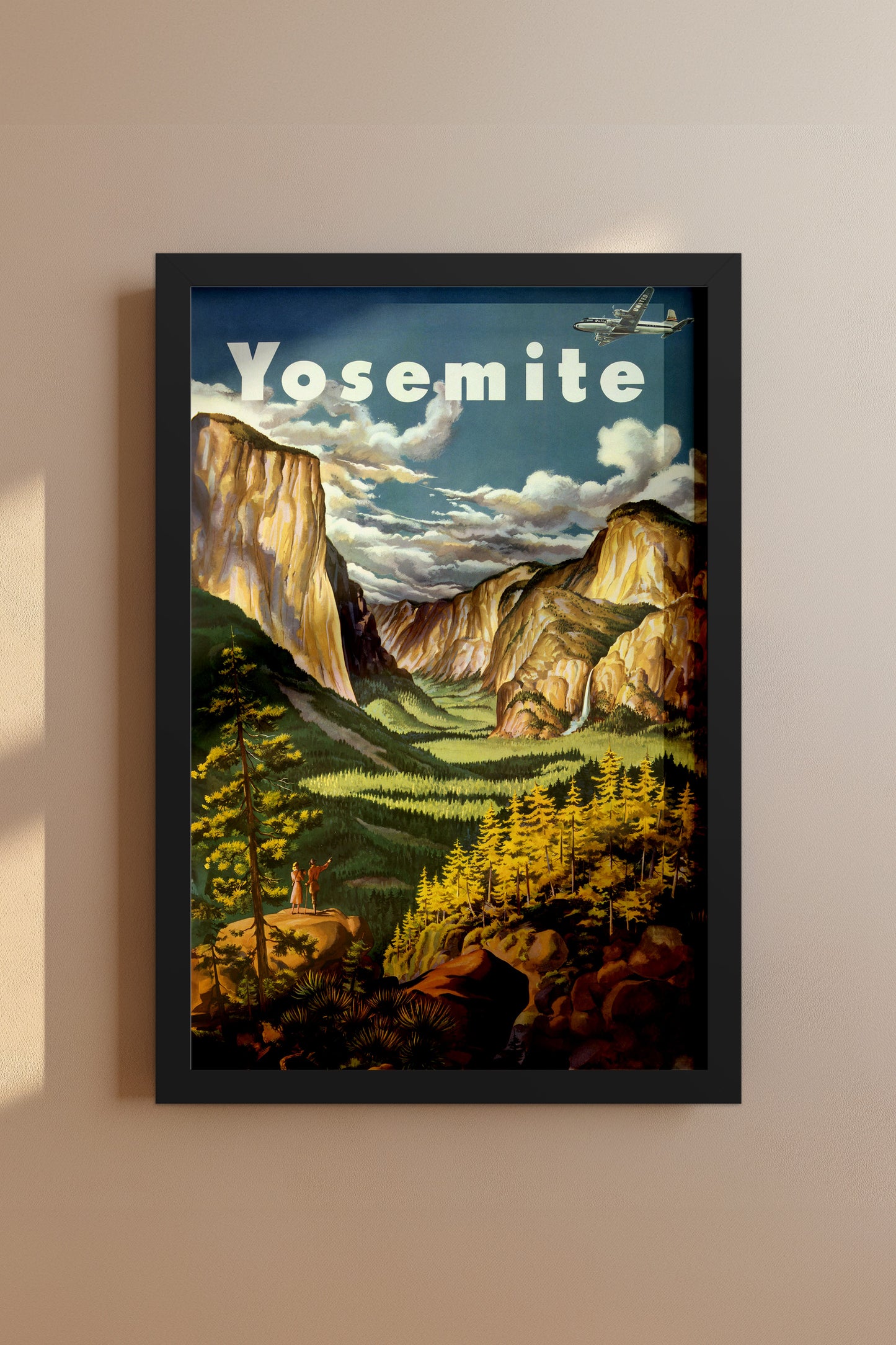 Vintage Yosemite National Park Travel Poster – Mid-Century Landscape Wall Art