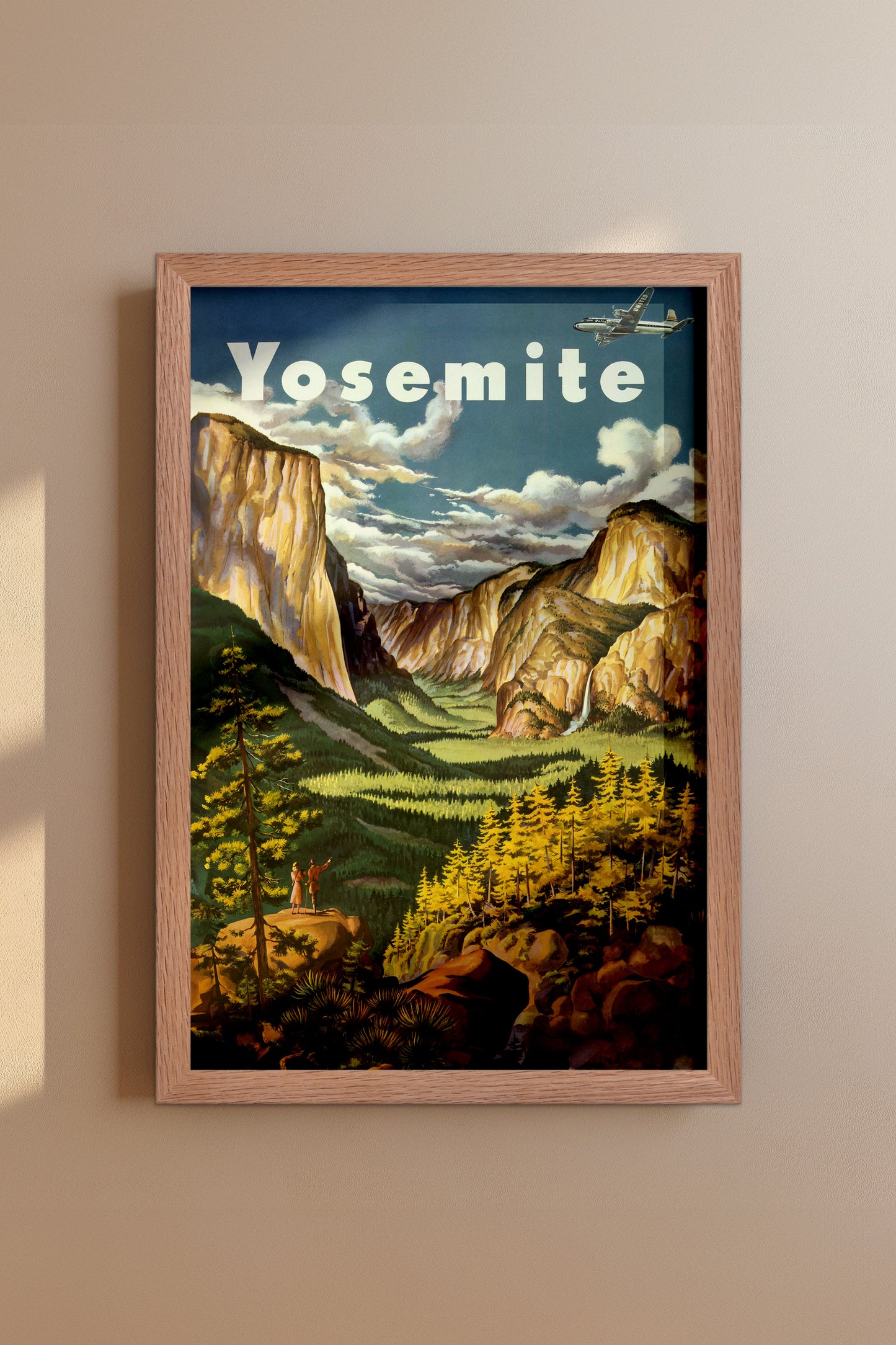 Vintage Yosemite National Park Travel Poster – Mid-Century Landscape Wall Art