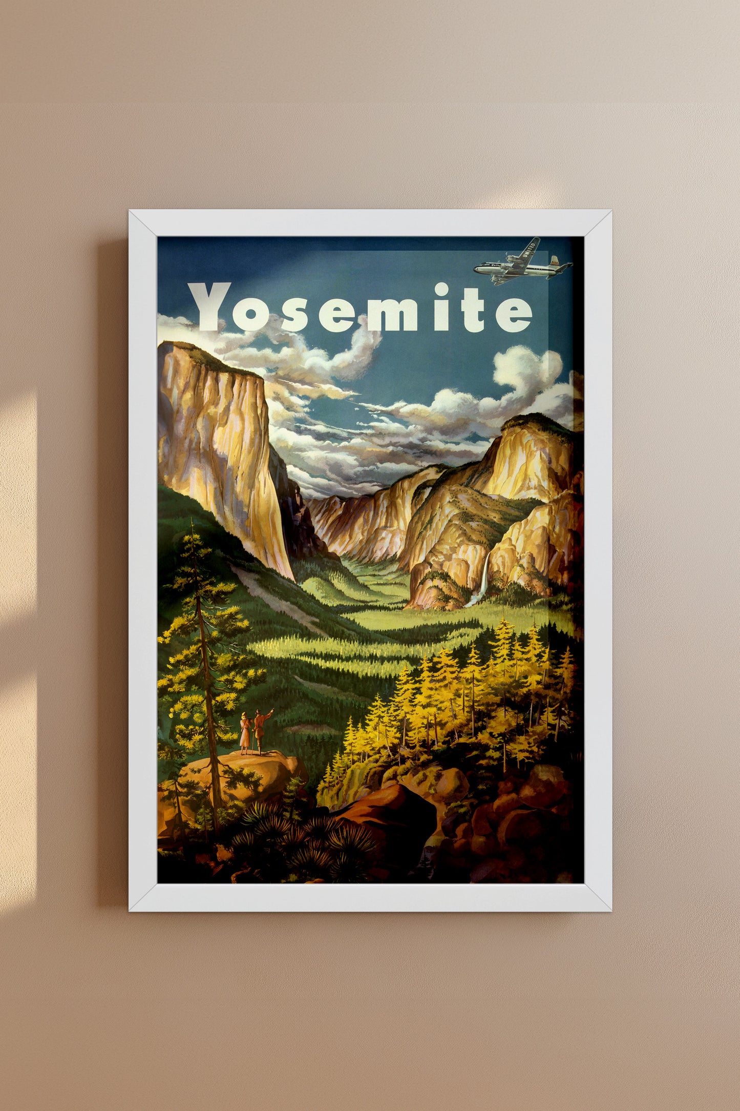 Vintage Yosemite National Park Travel Poster – Mid-Century Landscape Wall Art