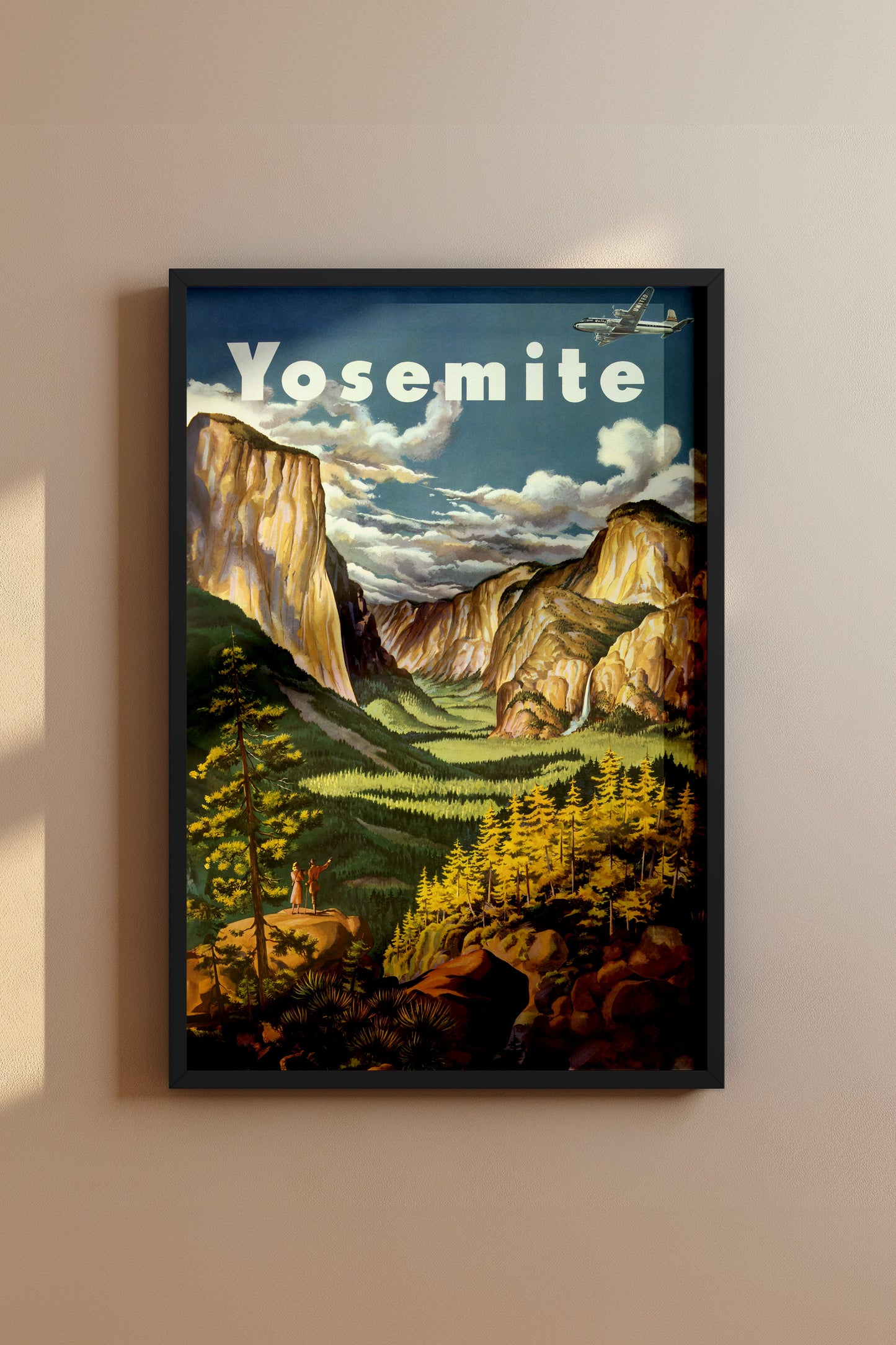 Vintage Yosemite National Park Travel Poster – Mid-Century Landscape Wall Art