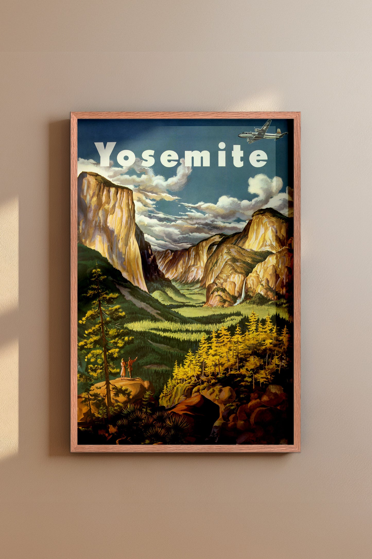 Vintage Yosemite National Park Travel Poster – Mid-Century Landscape Wall Art
