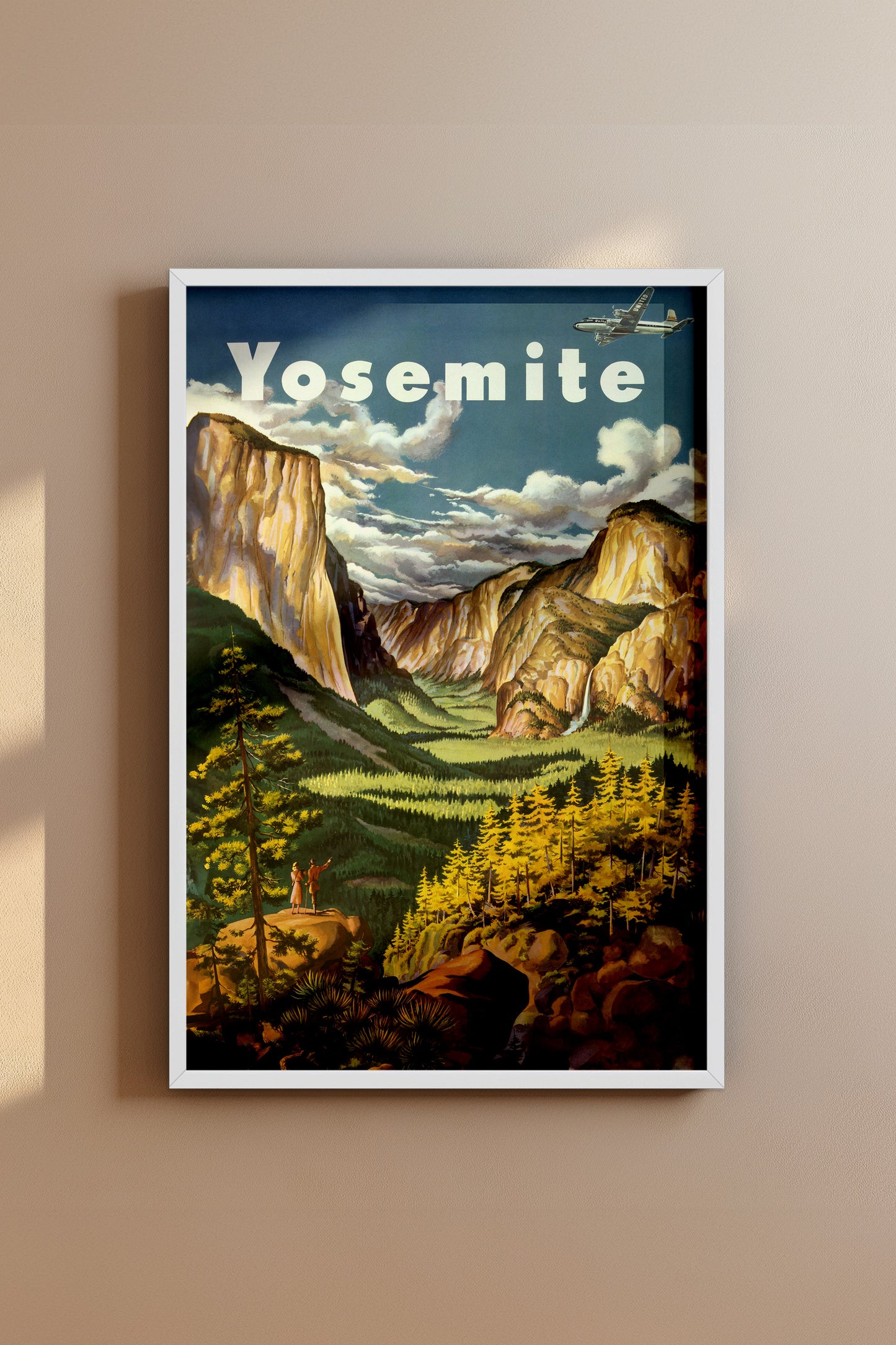 Vintage Yosemite National Park Travel Poster – Mid-Century Landscape Wall Art
