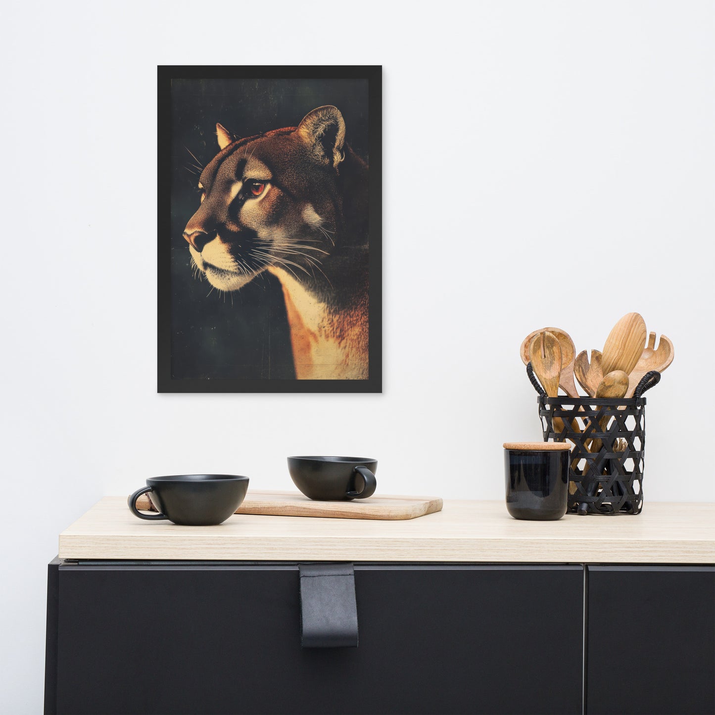 Vintage Cougar Wall Art Print - 1920's Italian Poster Style