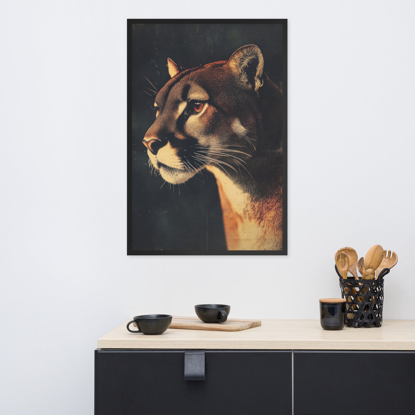 Vintage Cougar Wall Art Print - 1920's Italian Poster Style