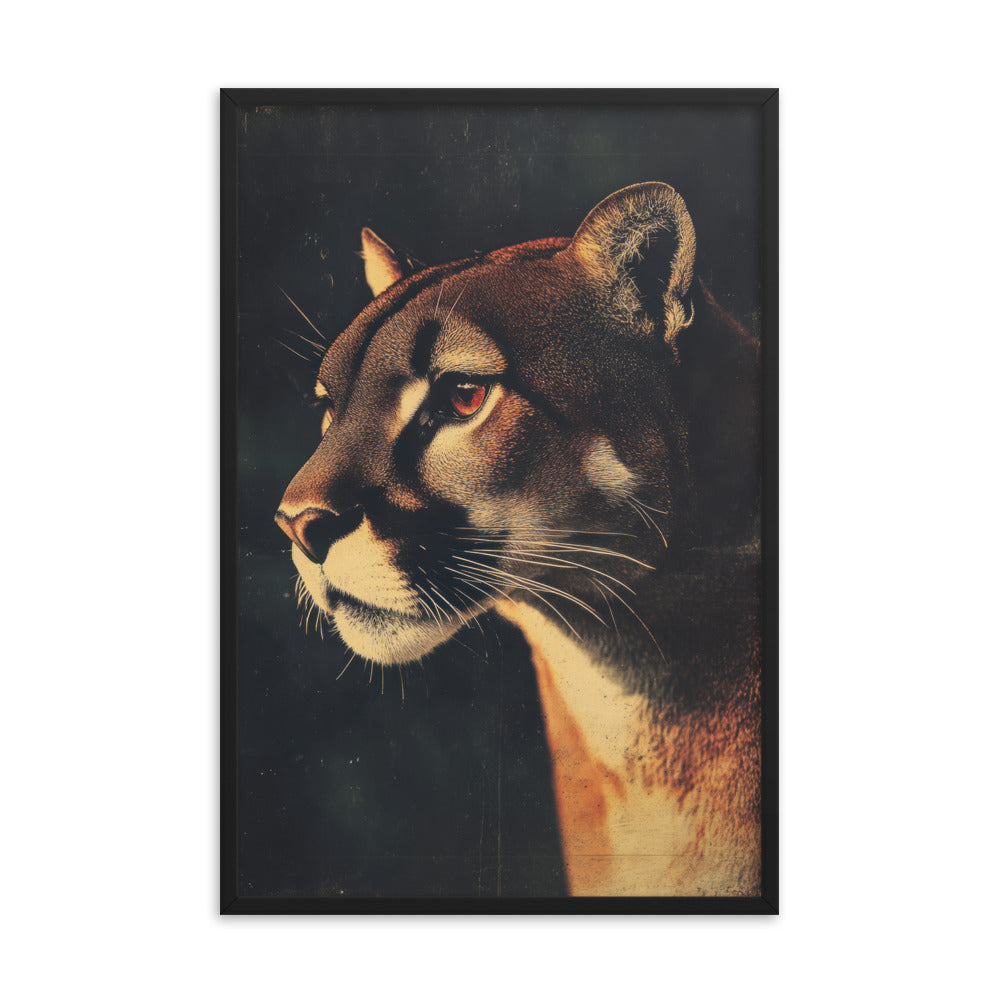 Vintage Cougar Wall Art Print - 1920's Italian Poster Style