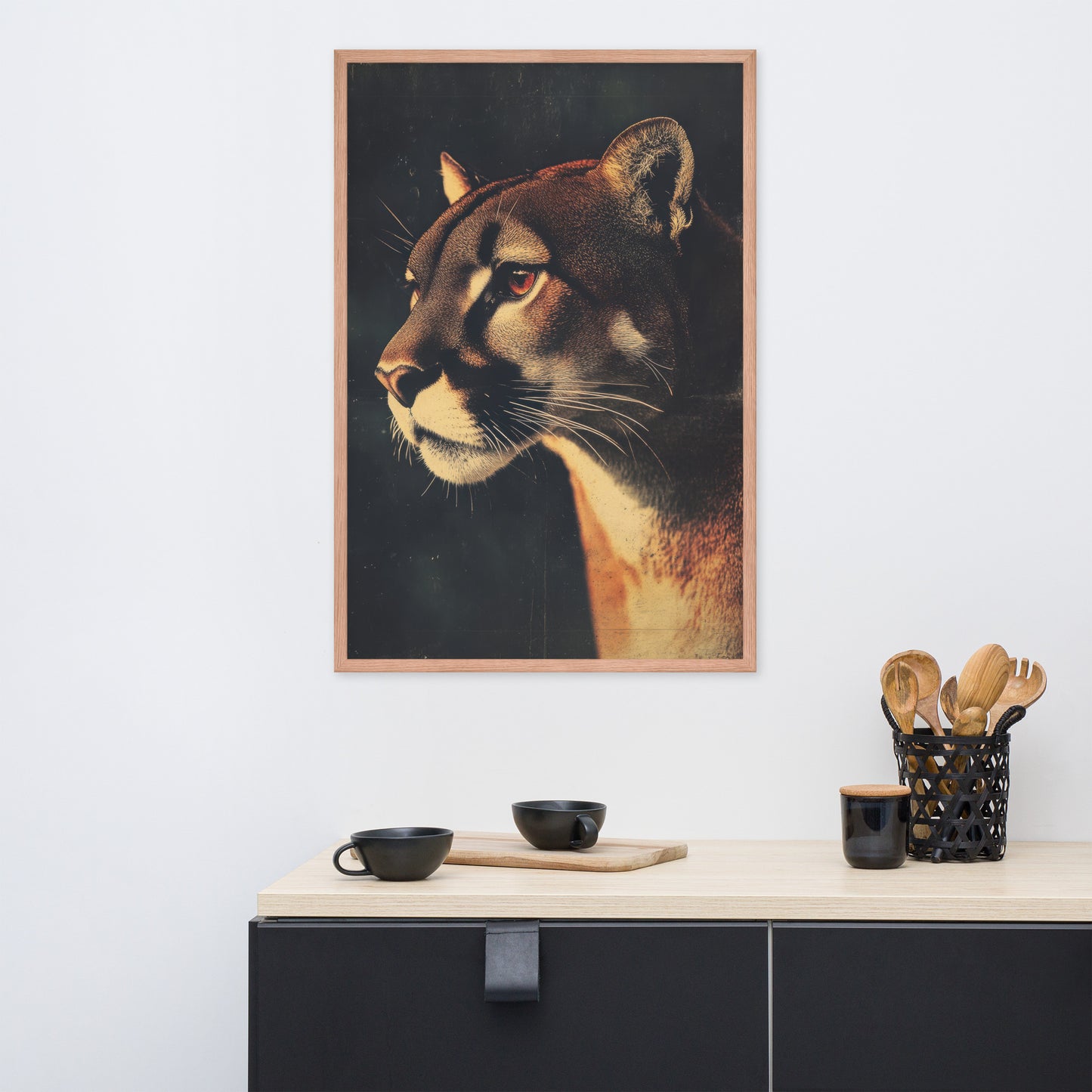 Vintage Cougar Wall Art Print - 1920's Italian Poster Style