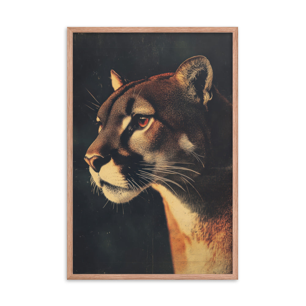 Vintage Cougar Wall Art Print - 1920's Italian Poster Style
