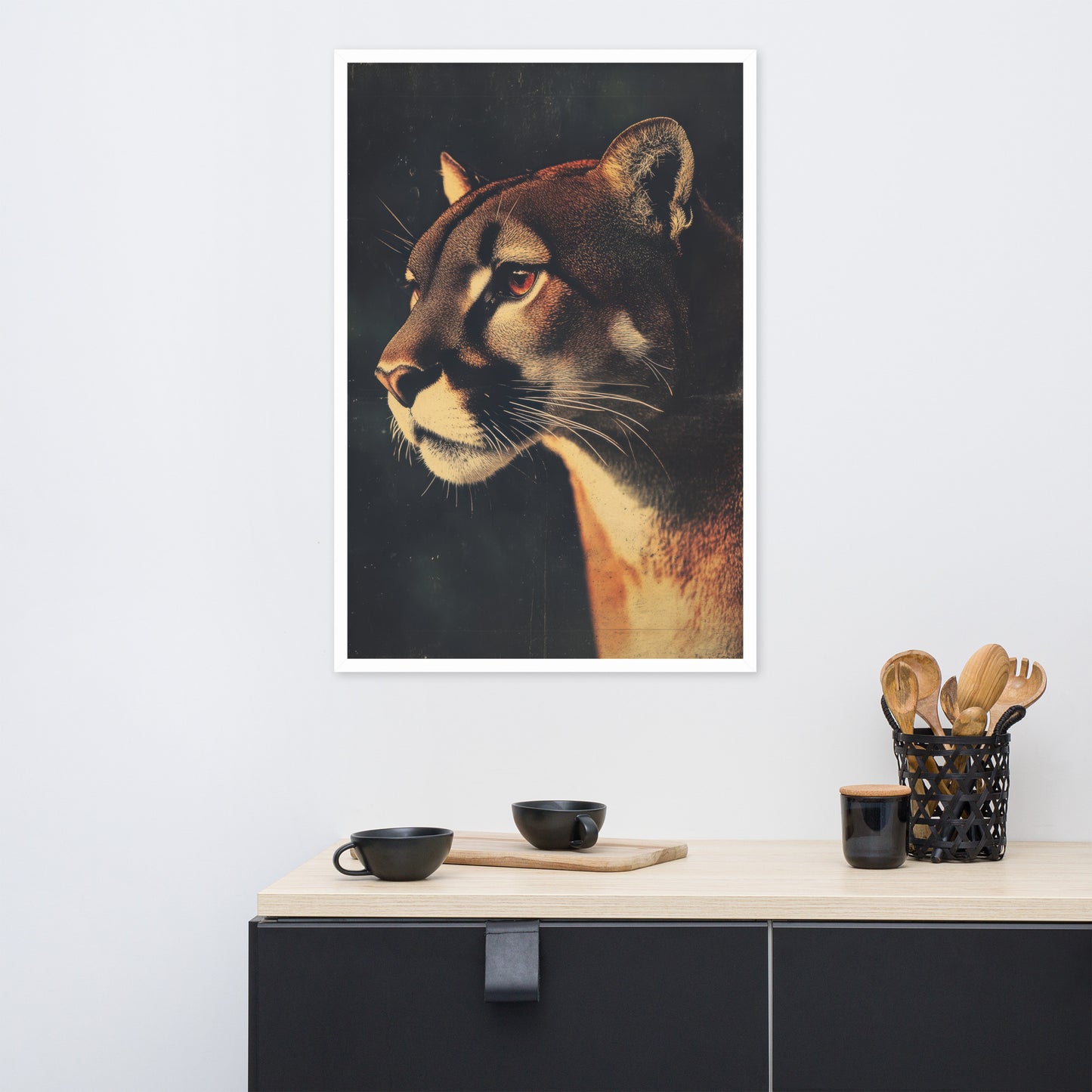 Vintage Cougar Wall Art Print - 1920's Italian Poster Style
