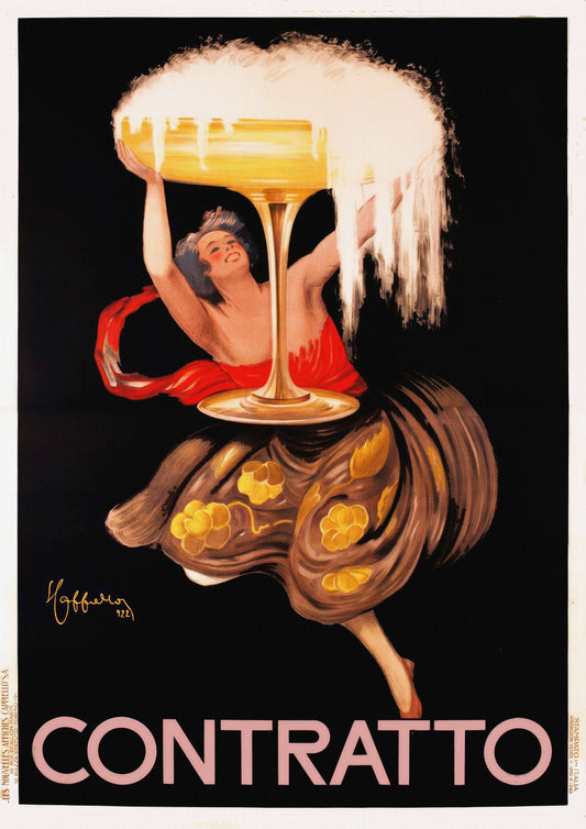 Cappiello's Clownish Charm: Art Deco Merriment in a Glass of Contratto