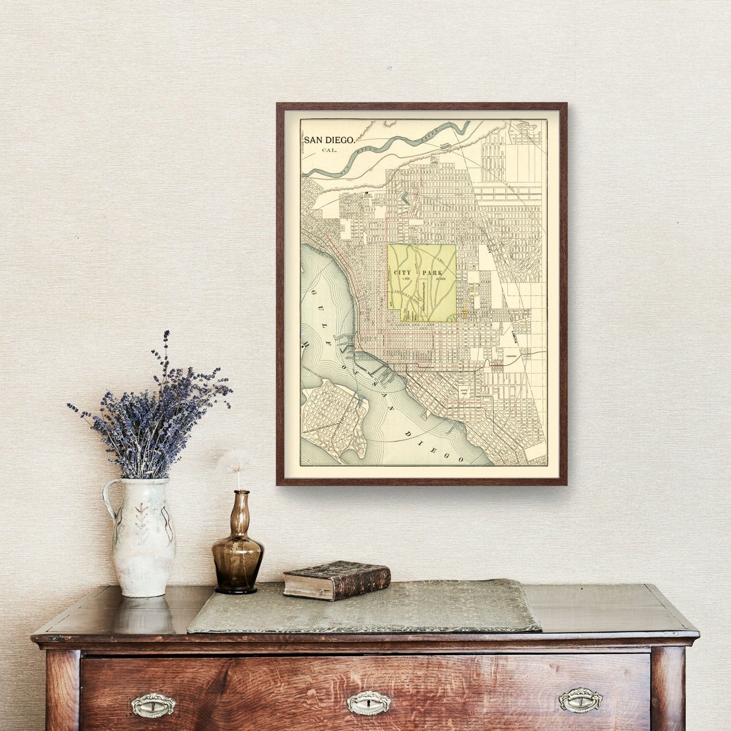Vintage Map Print of San Diego, California 1902