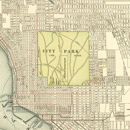 Vintage Map Print of San Diego, California 1902