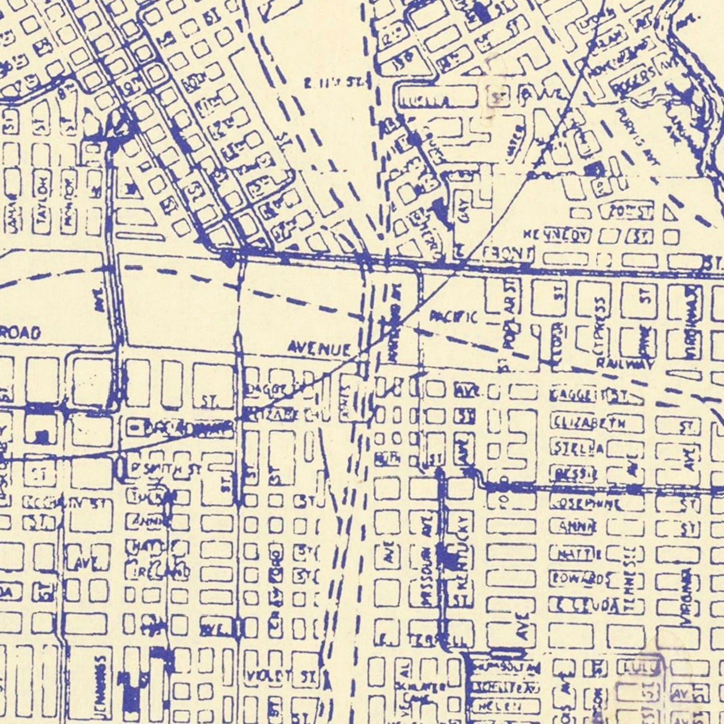 Vintage Map of Fort Worth, Texas 1917