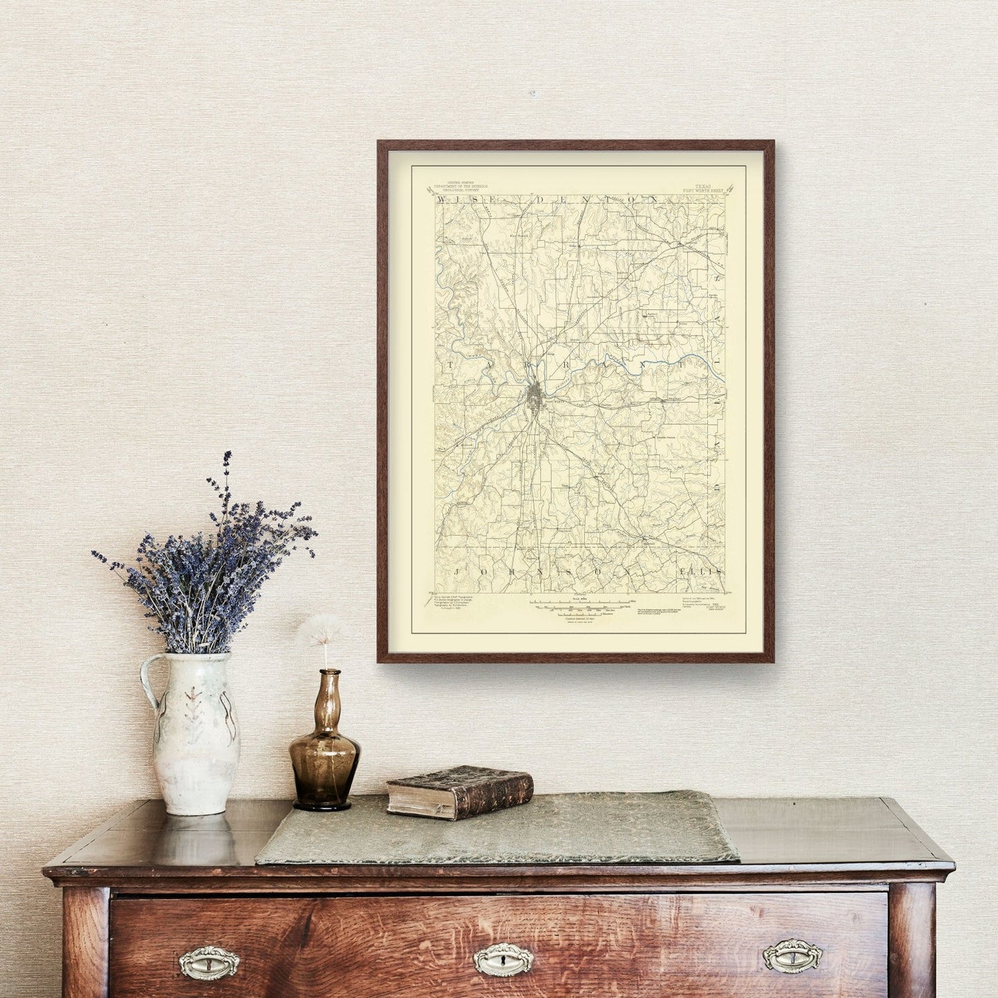 Vintage Map of Fort Worth, Texas 1949