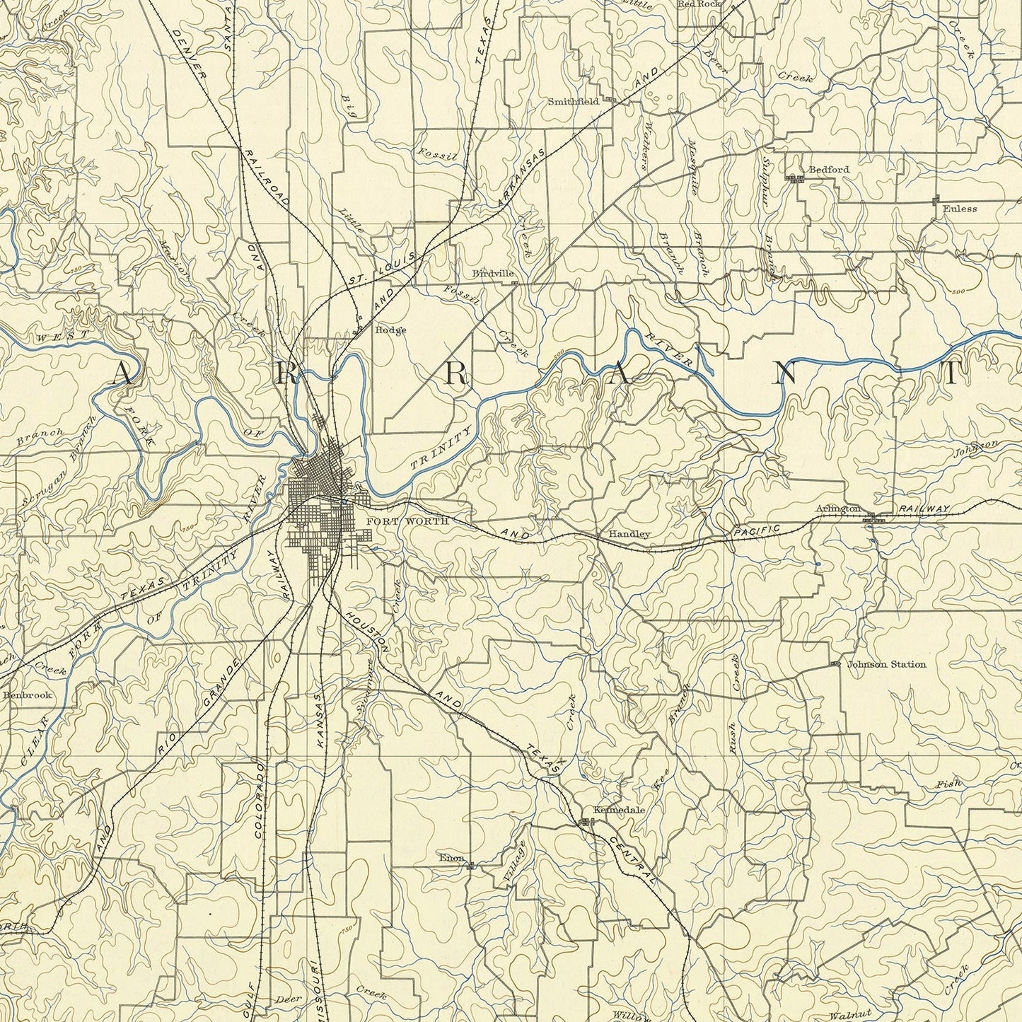 Vintage Map of Fort Worth, Texas 1949