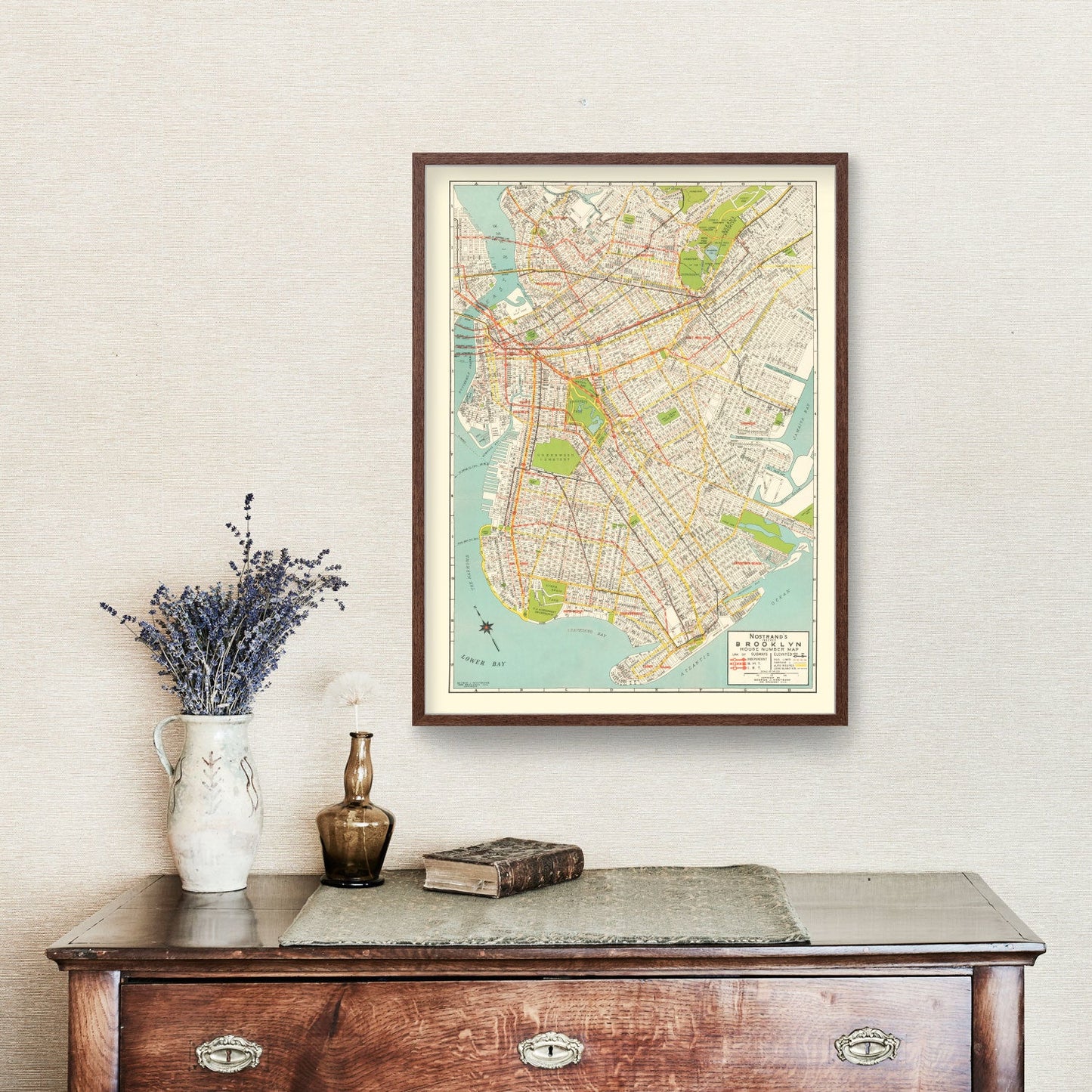 Vintage Map Print of Brooklyn, New York 1934