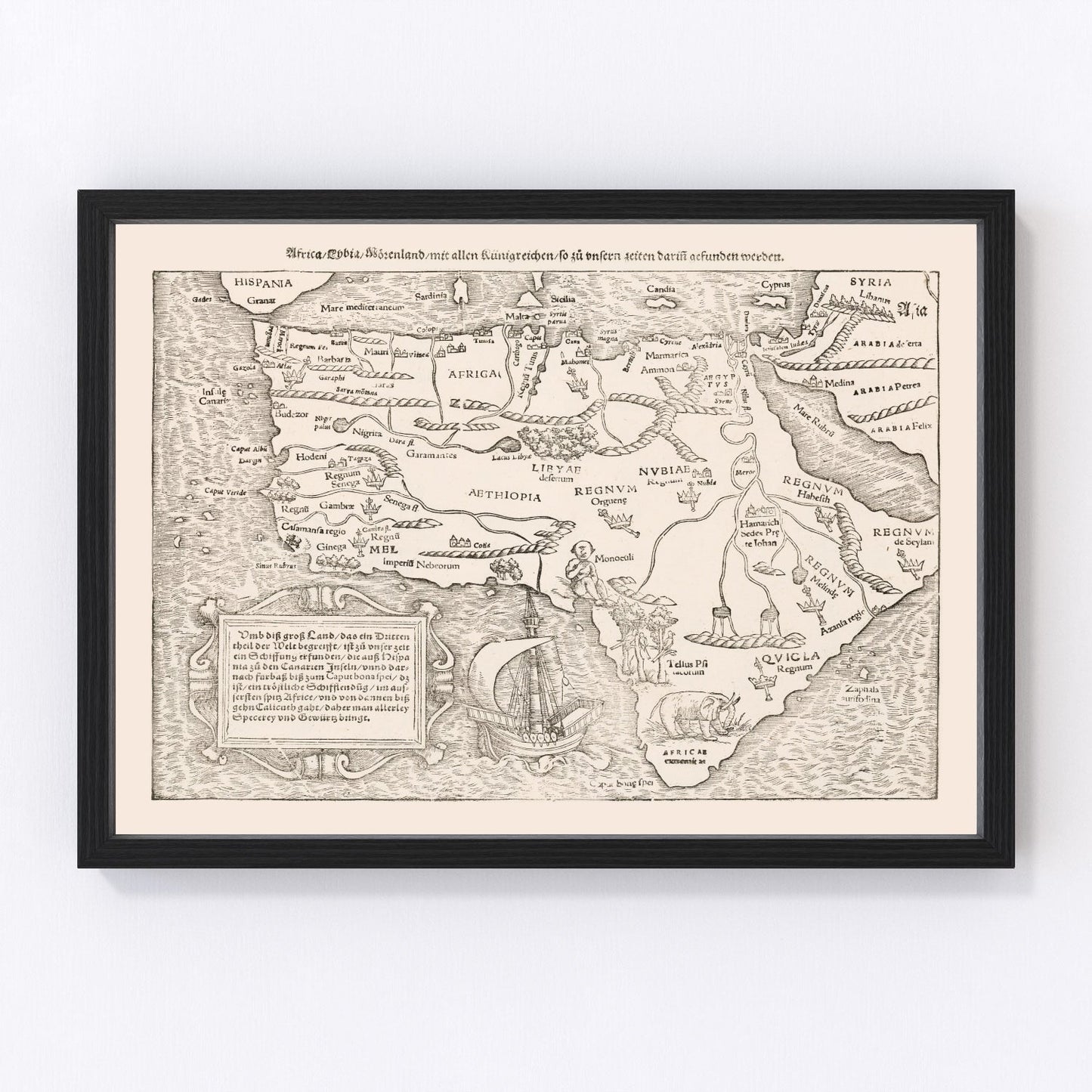 Vintage Africa Map 1574