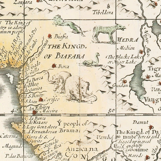 Vintage Africa Map 1626