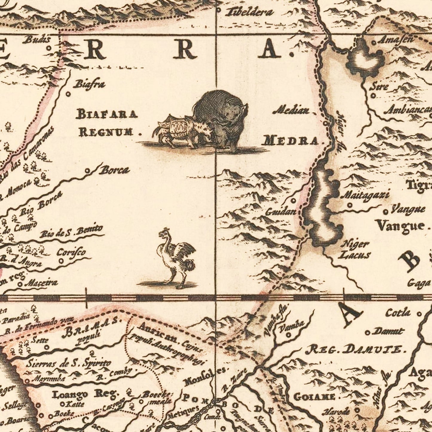 Vintage Africa Map 1658