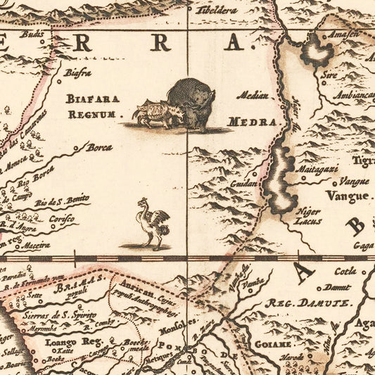 Vintage Africa Map 1658