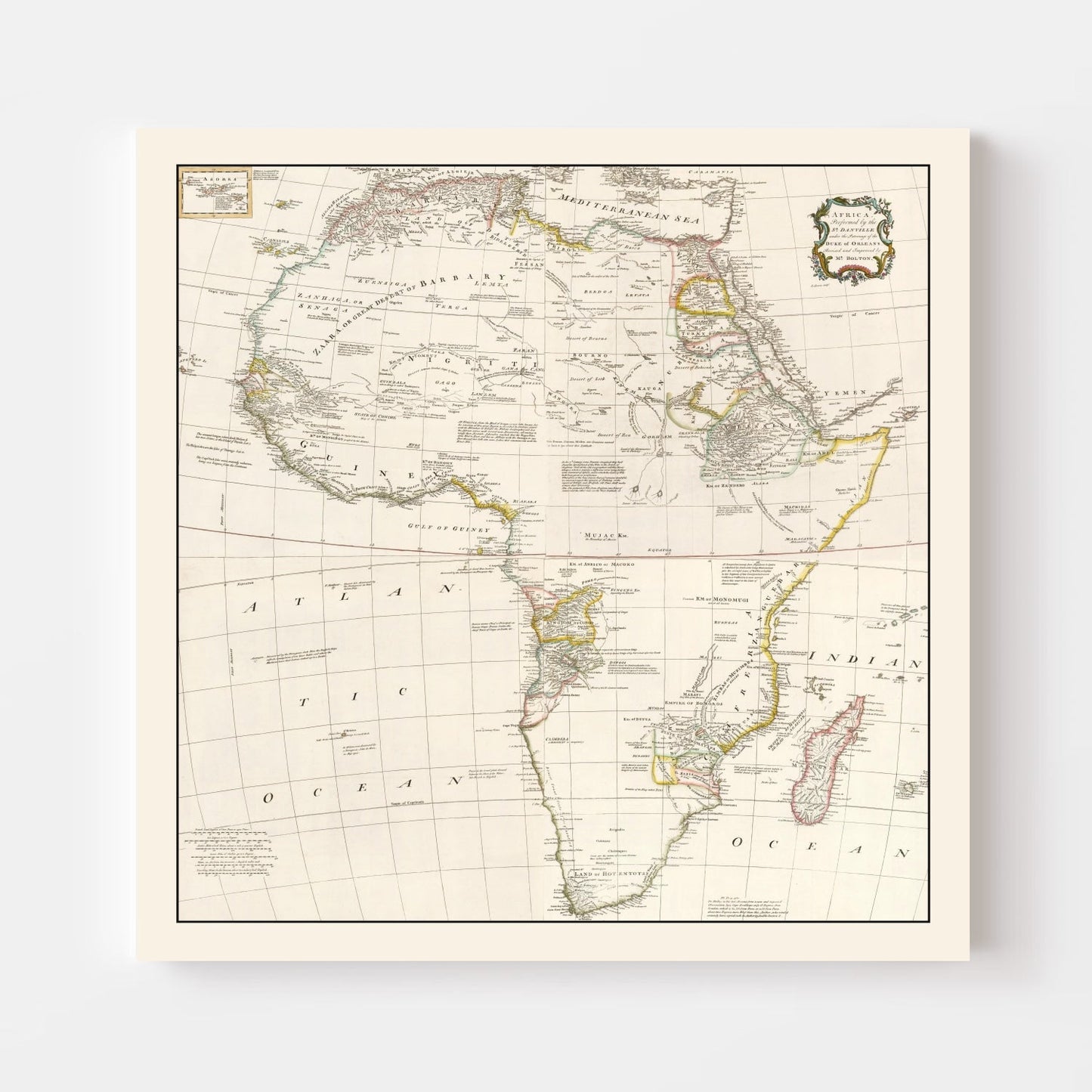 Vintage Africa Map 1755