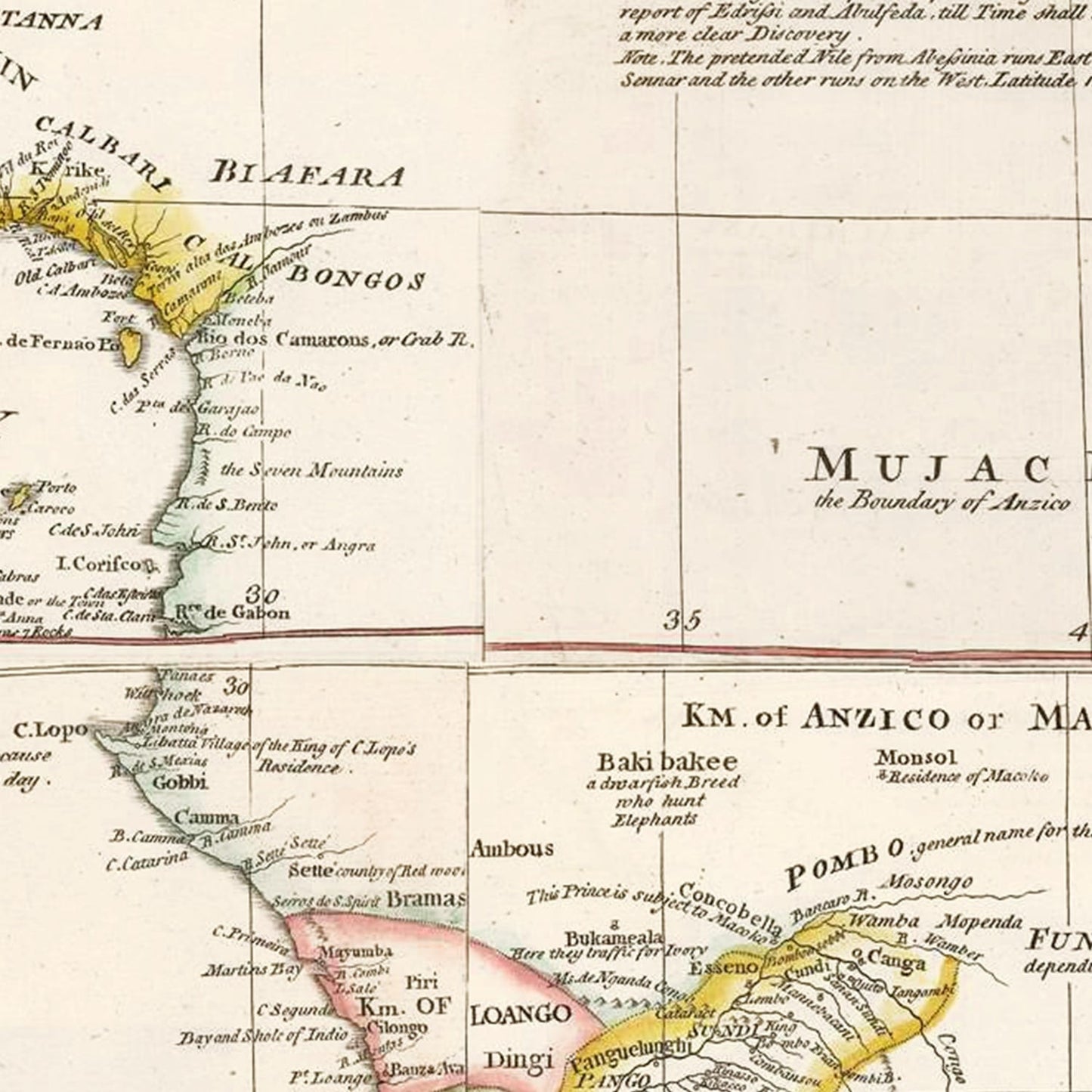 Vintage Africa Map 1755
