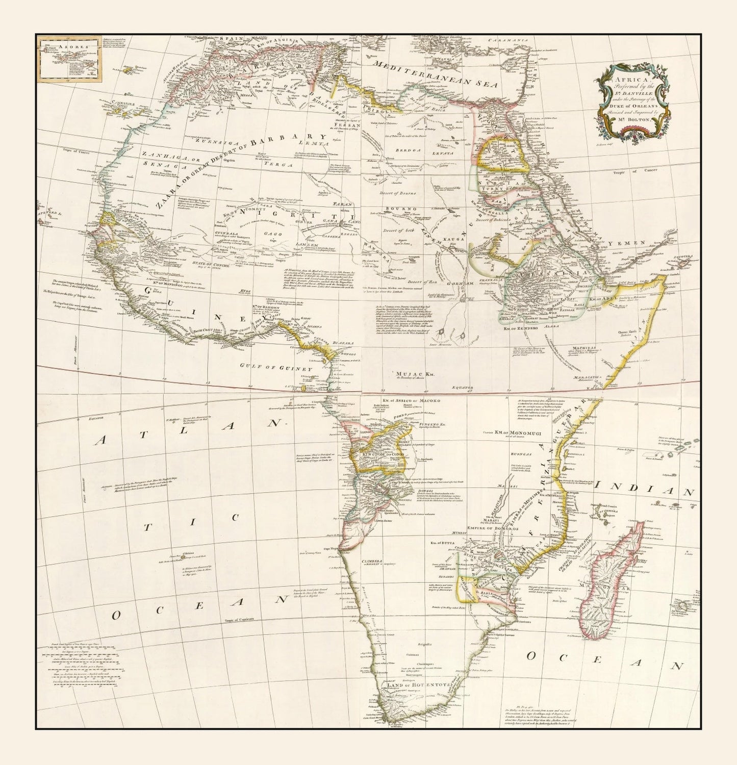 Vintage Africa Map 1755