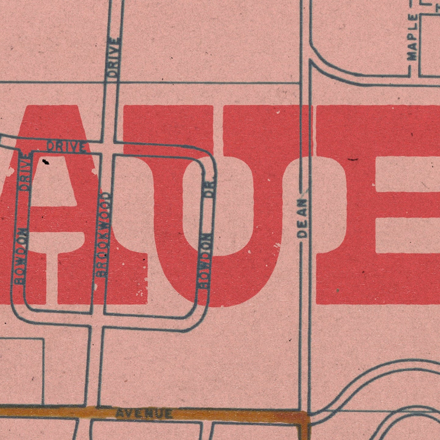 Auburn Map Print II