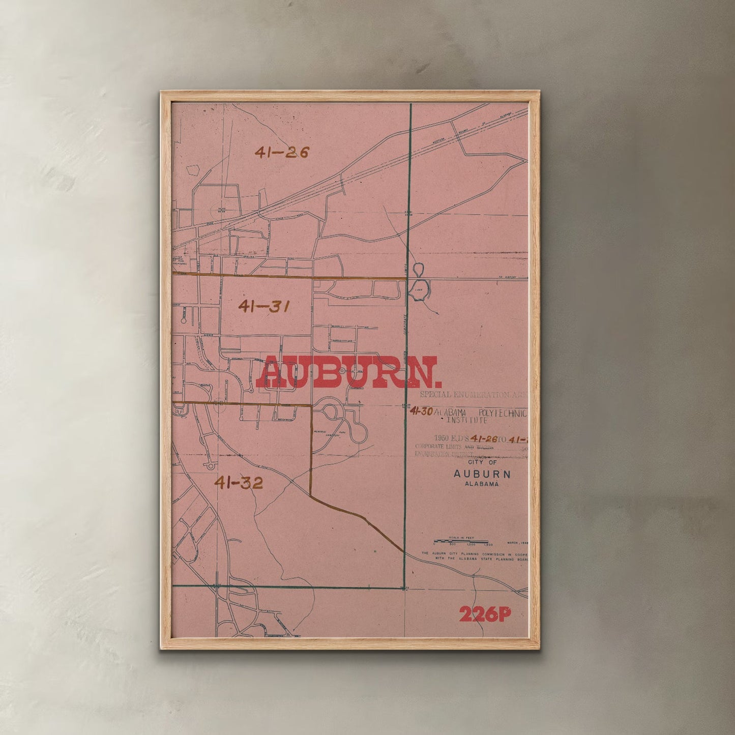 Auburn Map Print II