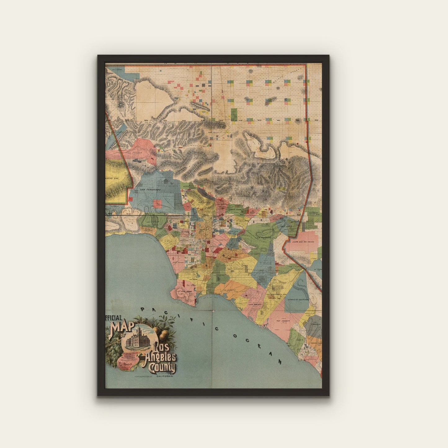 Los Angeles County Map Print