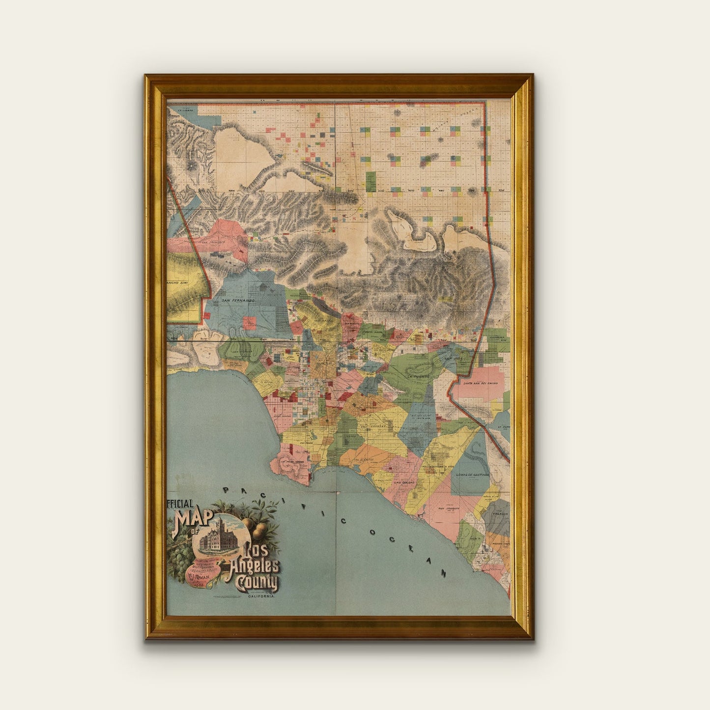 Los Angeles County Map Print