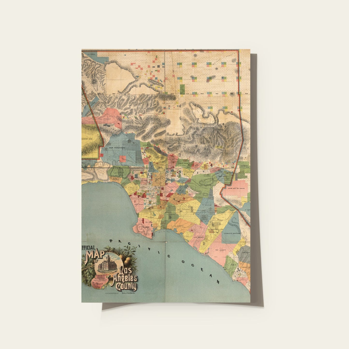 Los Angeles County Map Print