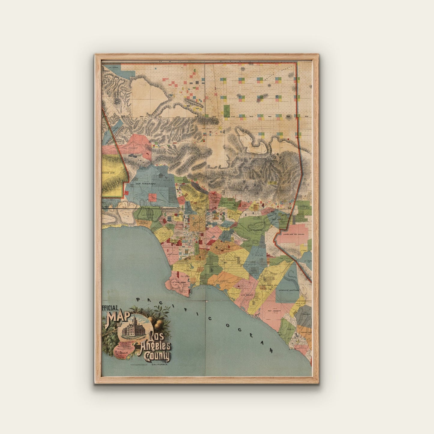 Los Angeles County Map Print