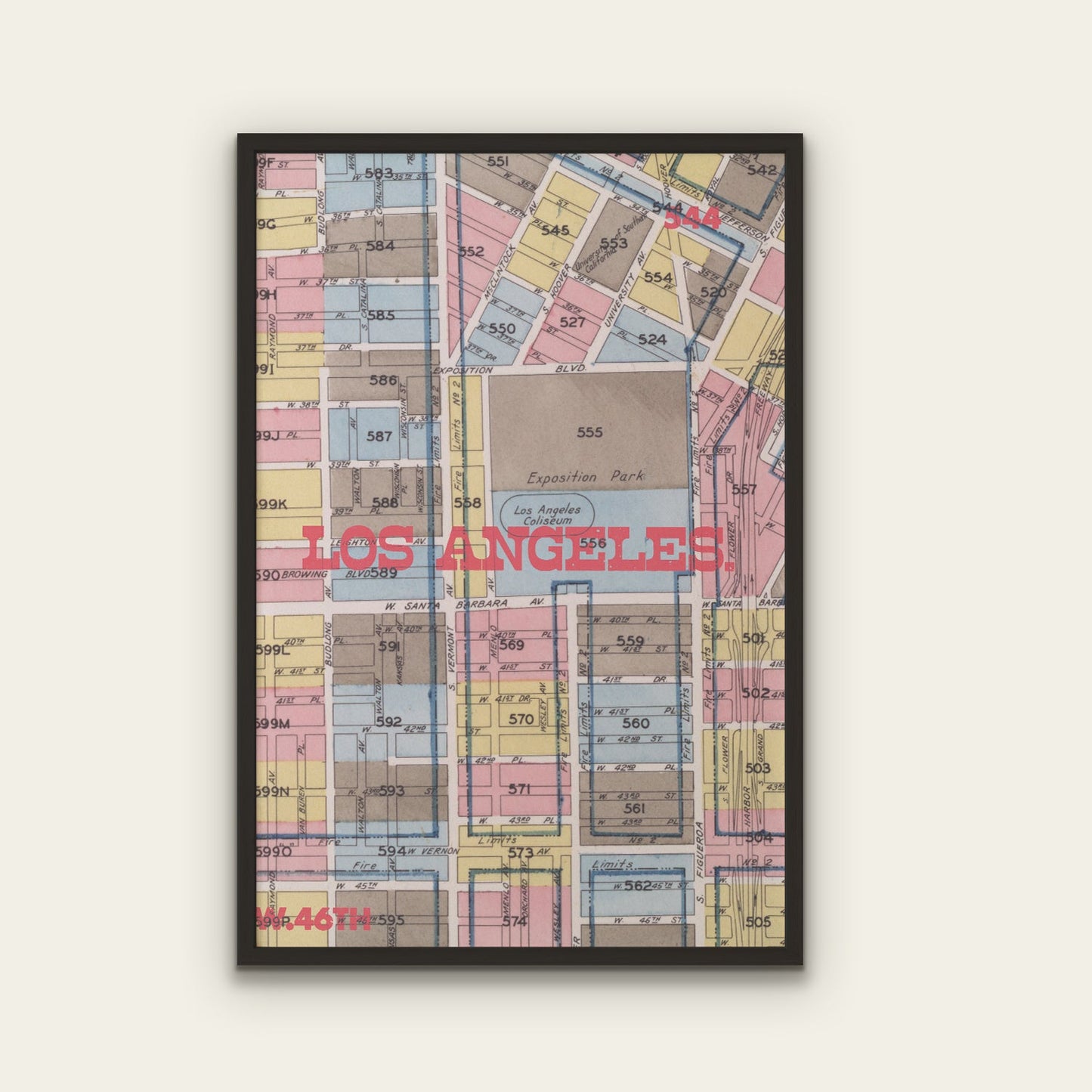 Los Angeles Map II Print