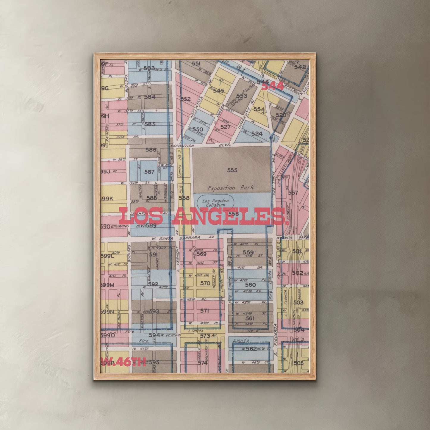 Los Angeles Map II Print