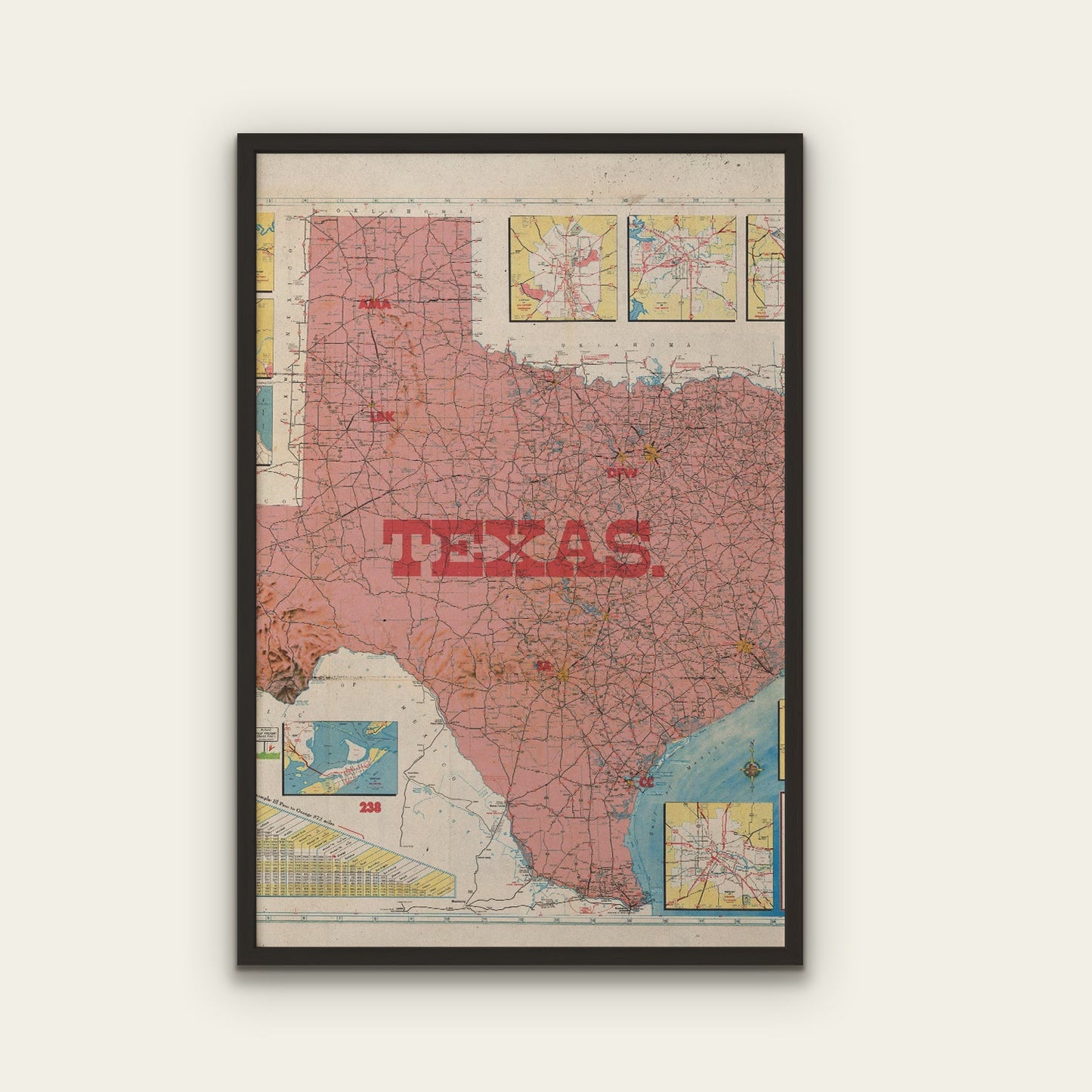Texas State Map I Print