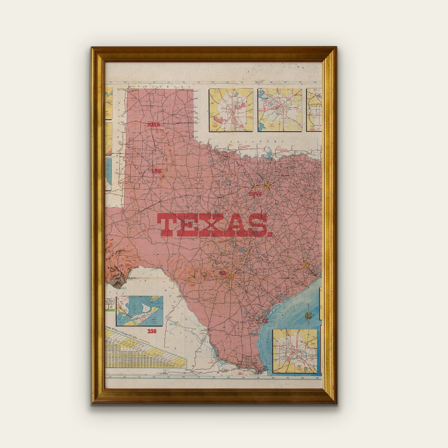 Texas State Map I Print